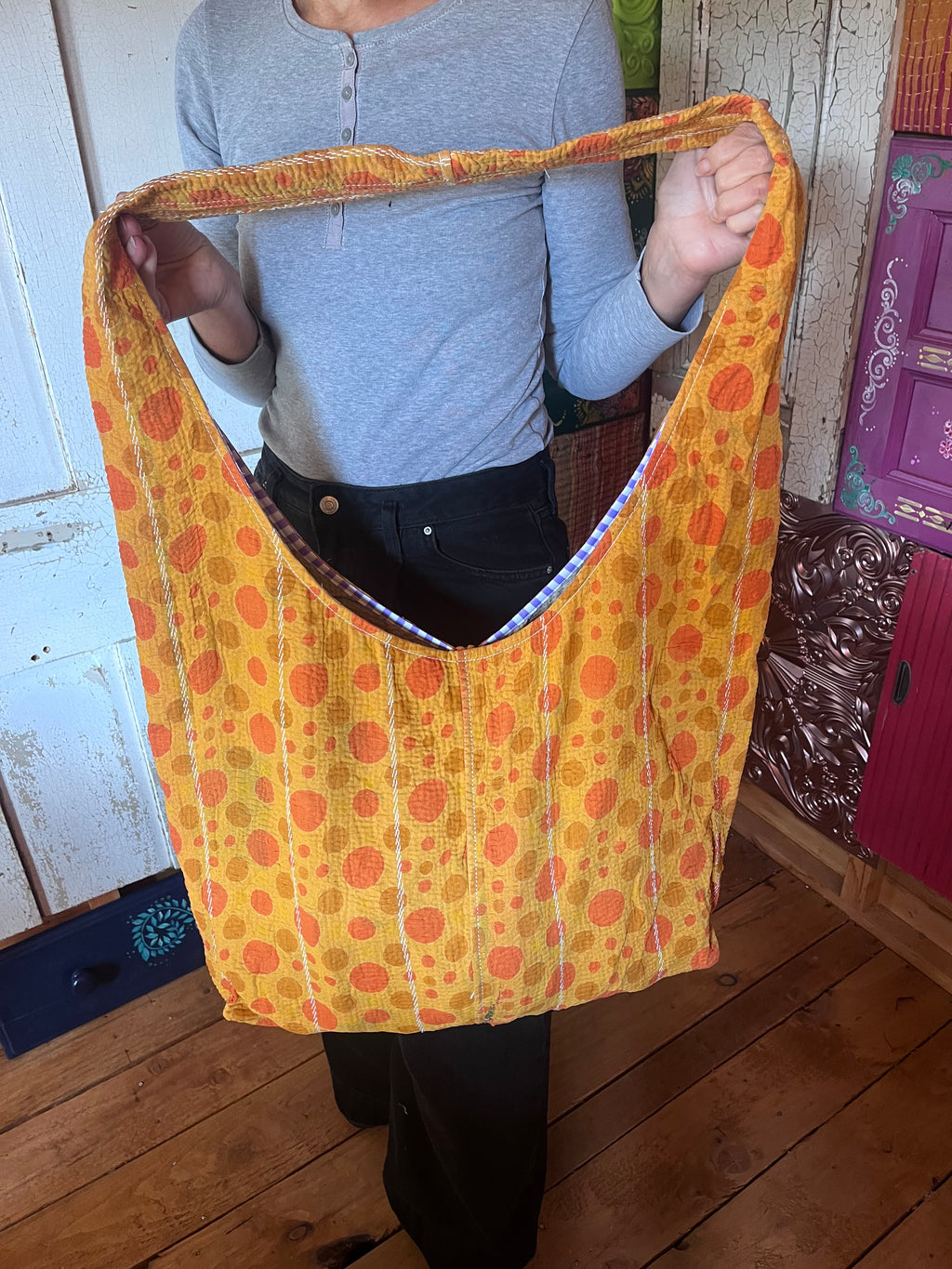 Kantha Crossbody Weekend Bag