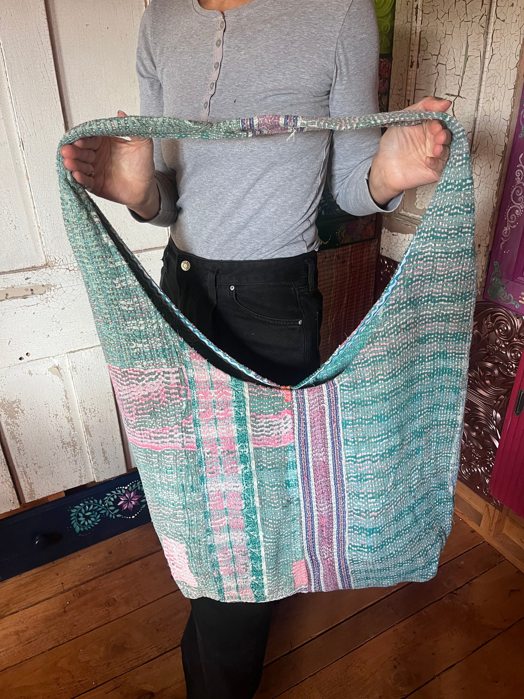Kantha Crossbody Weekend Bag