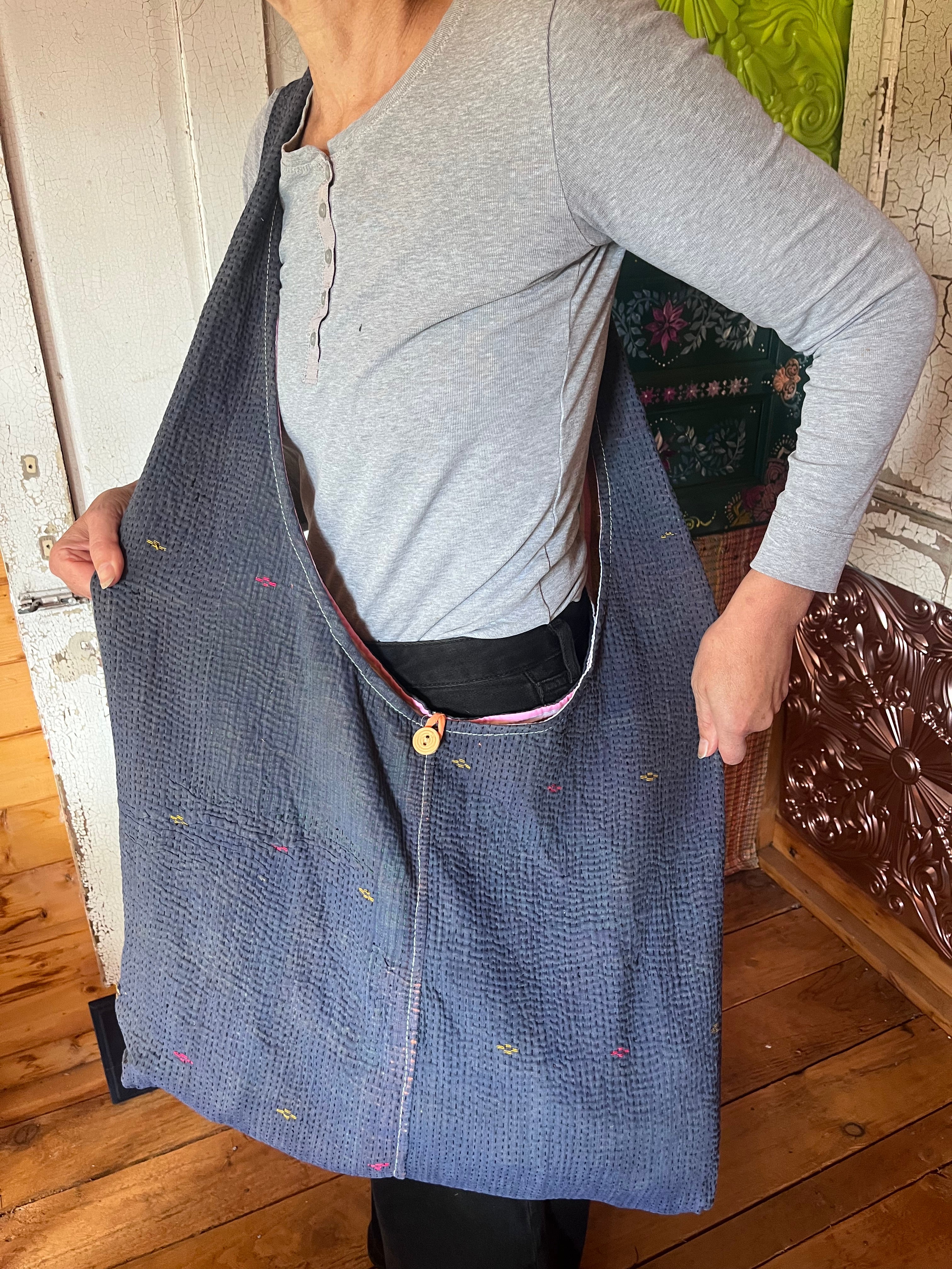 Kantha Crossbody Weekend Bag