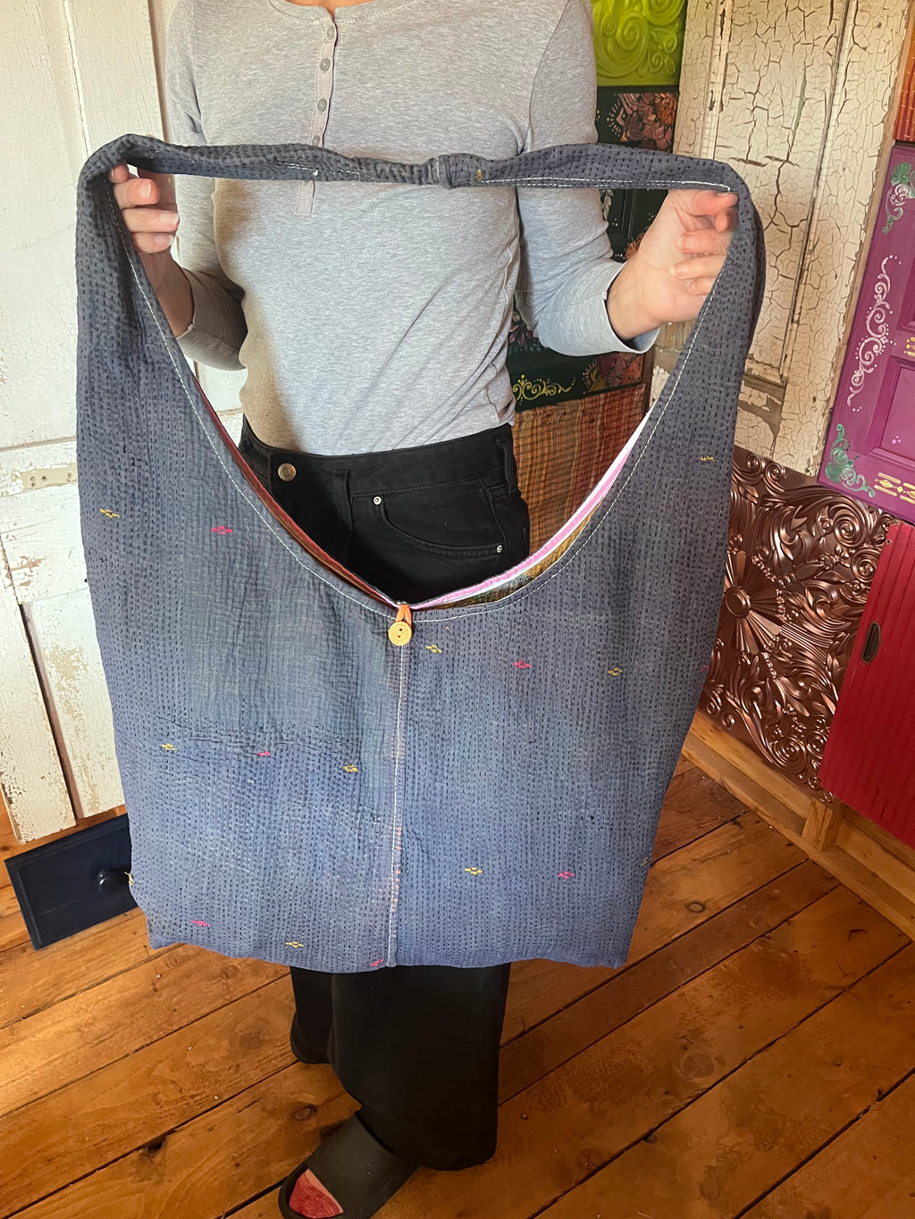 Kantha Crossbody Weekend Bag