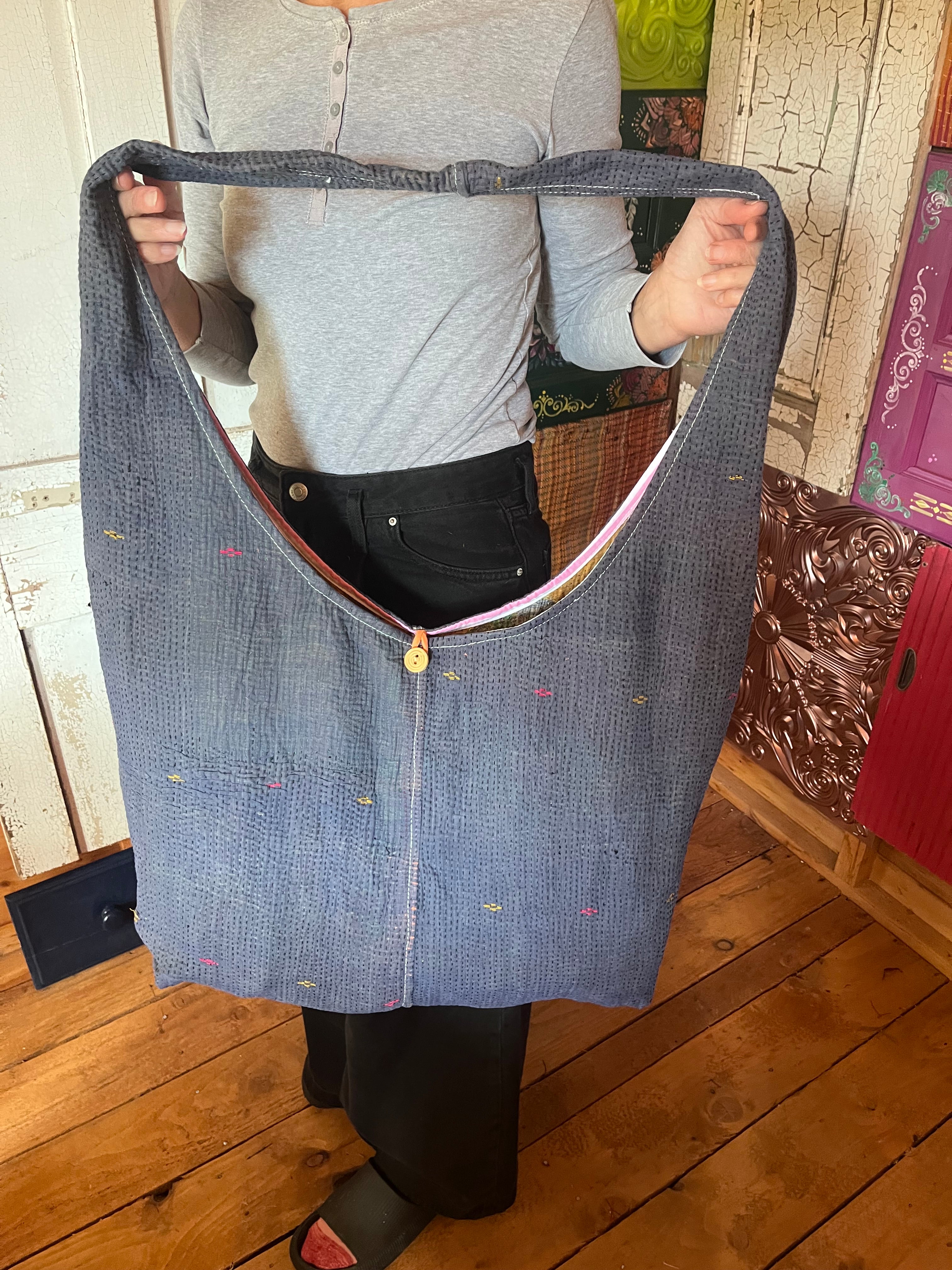 Kantha Crossbody Weekend Bag