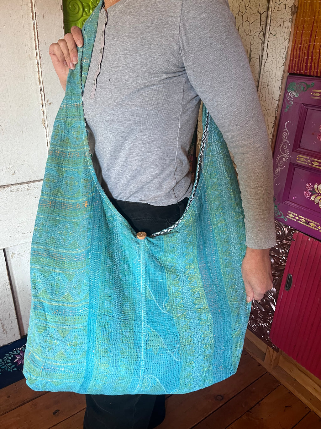 Kantha Crossbody Weekend Bag
