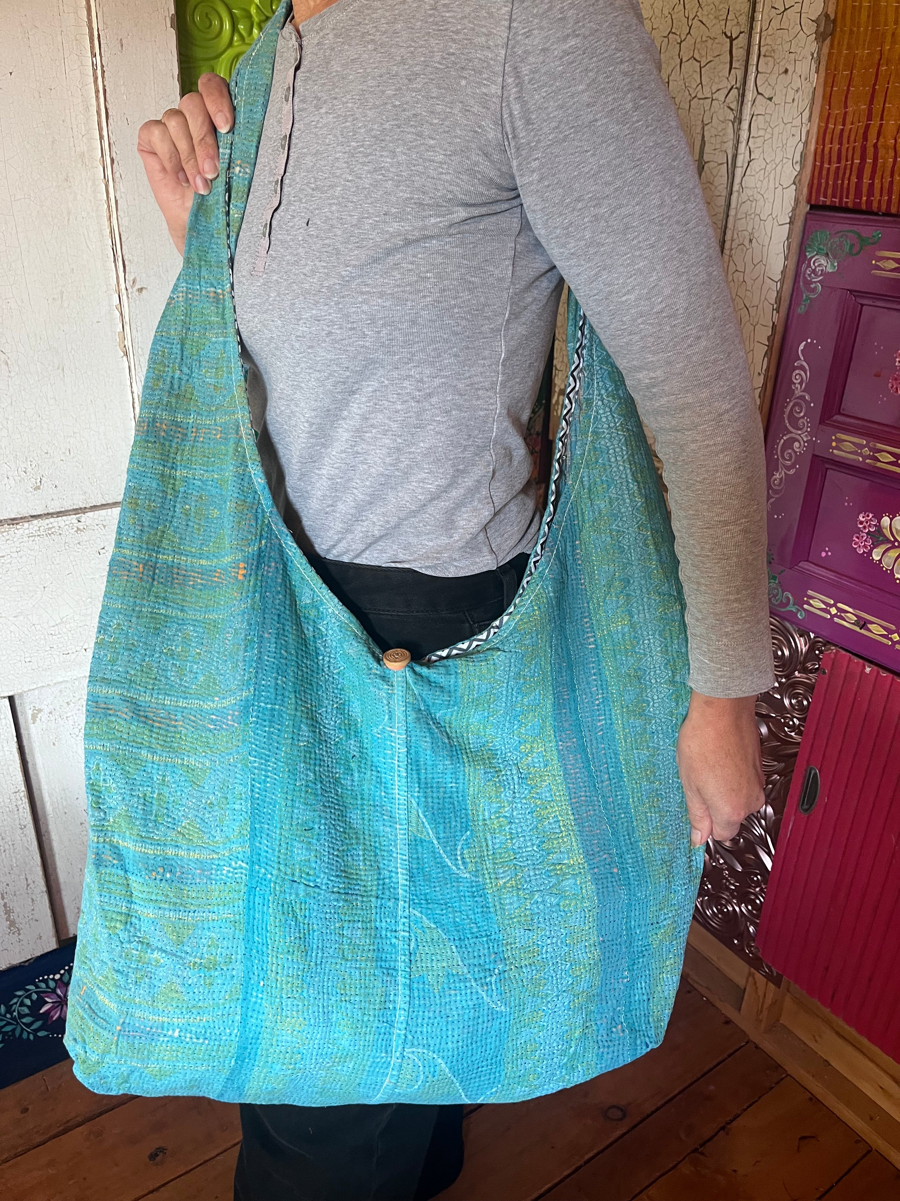 Kantha Crossbody Weekend Bag