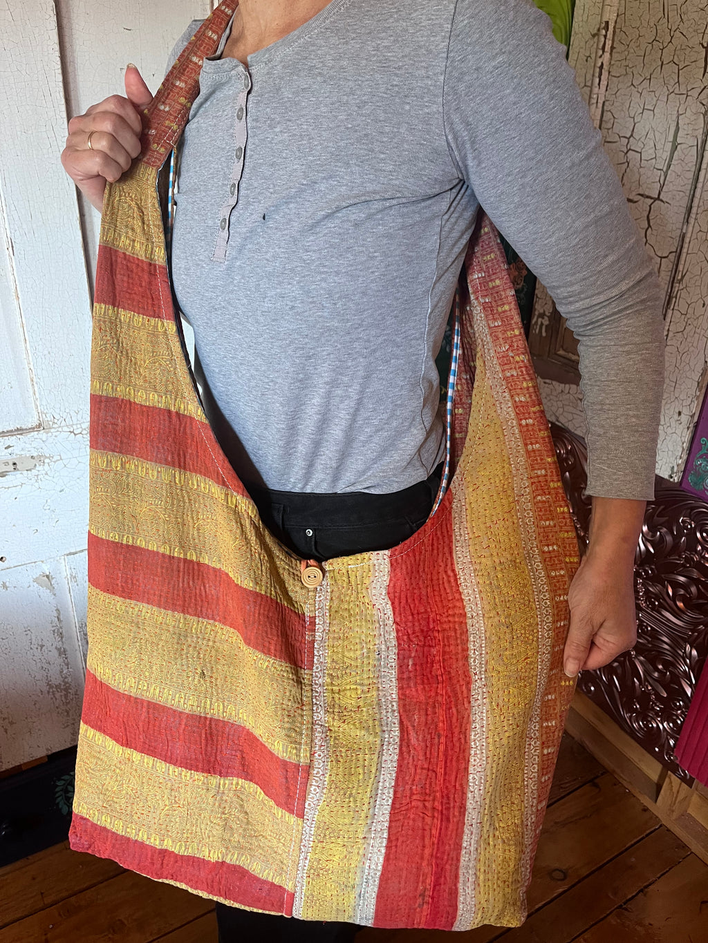 Kantha Crossbody Weekend Bag