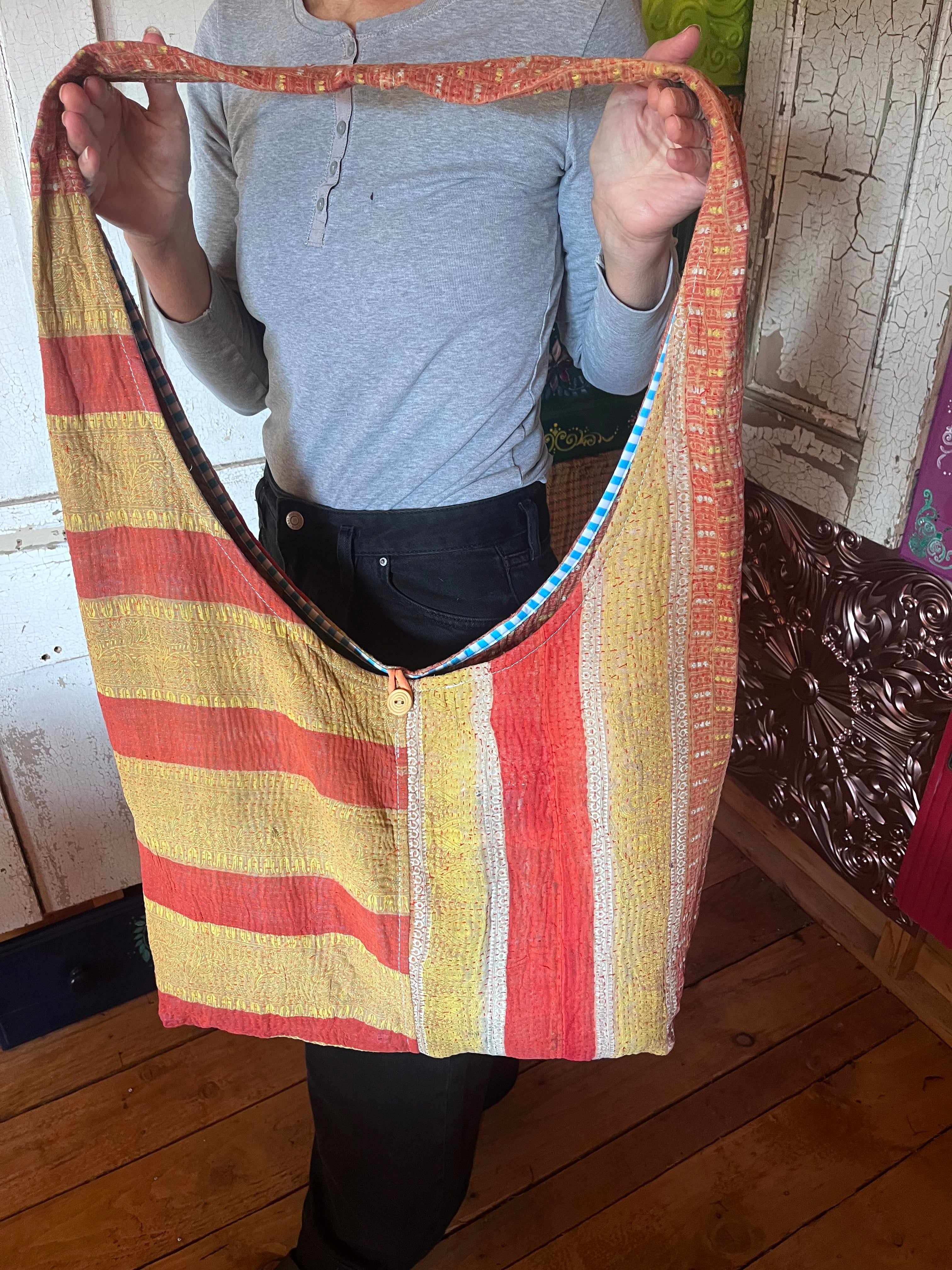 Kantha Crossbody Weekend Bag