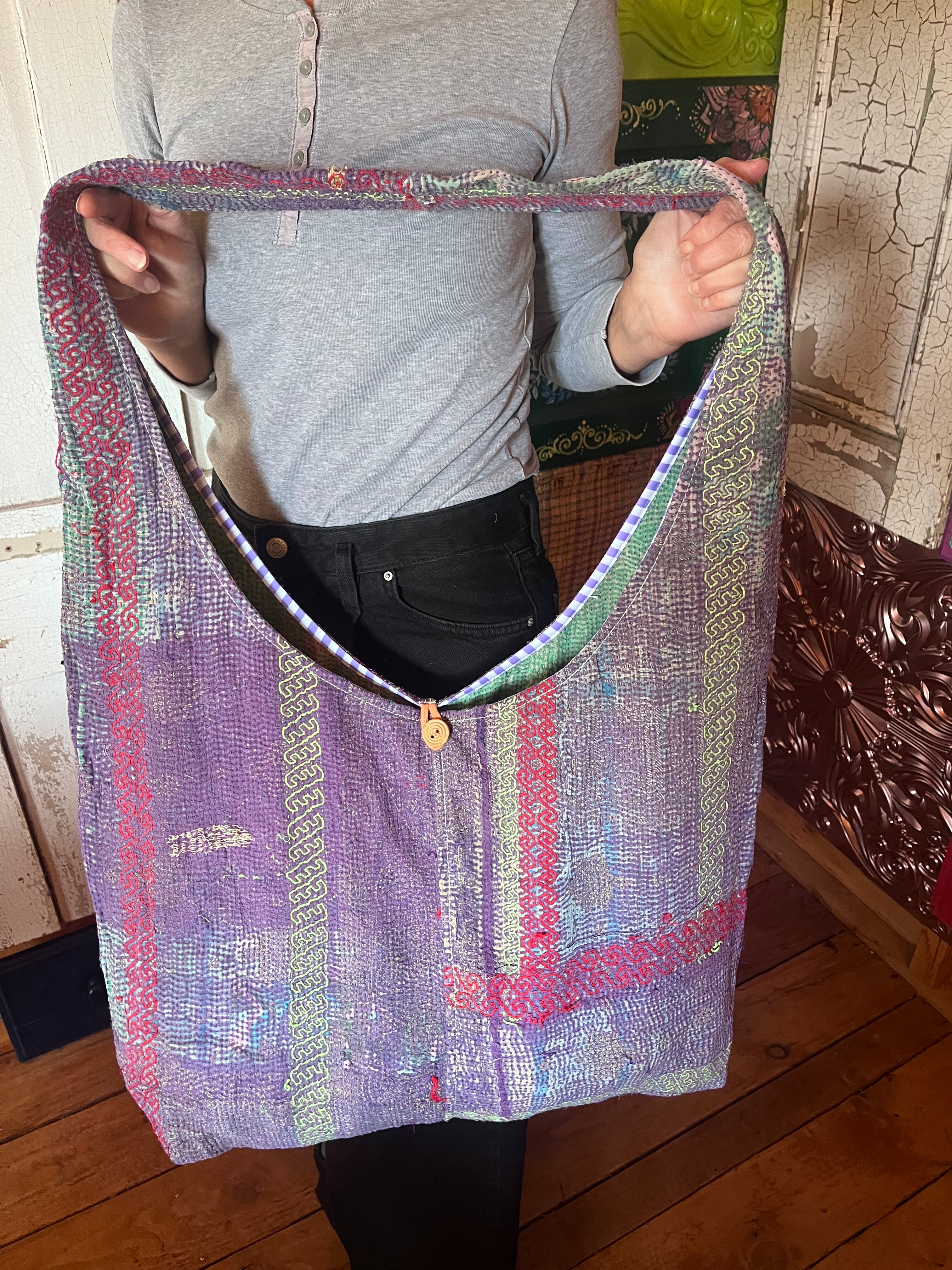 Kantha Crossbody Weekend Bag