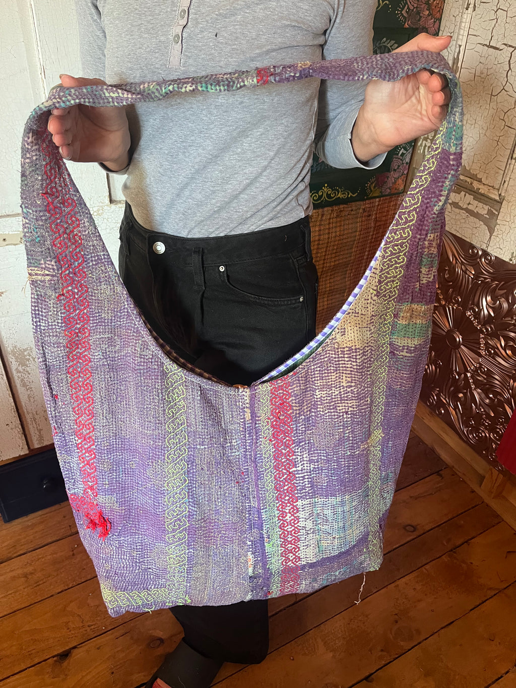 Kantha Crossbody Weekend Bag