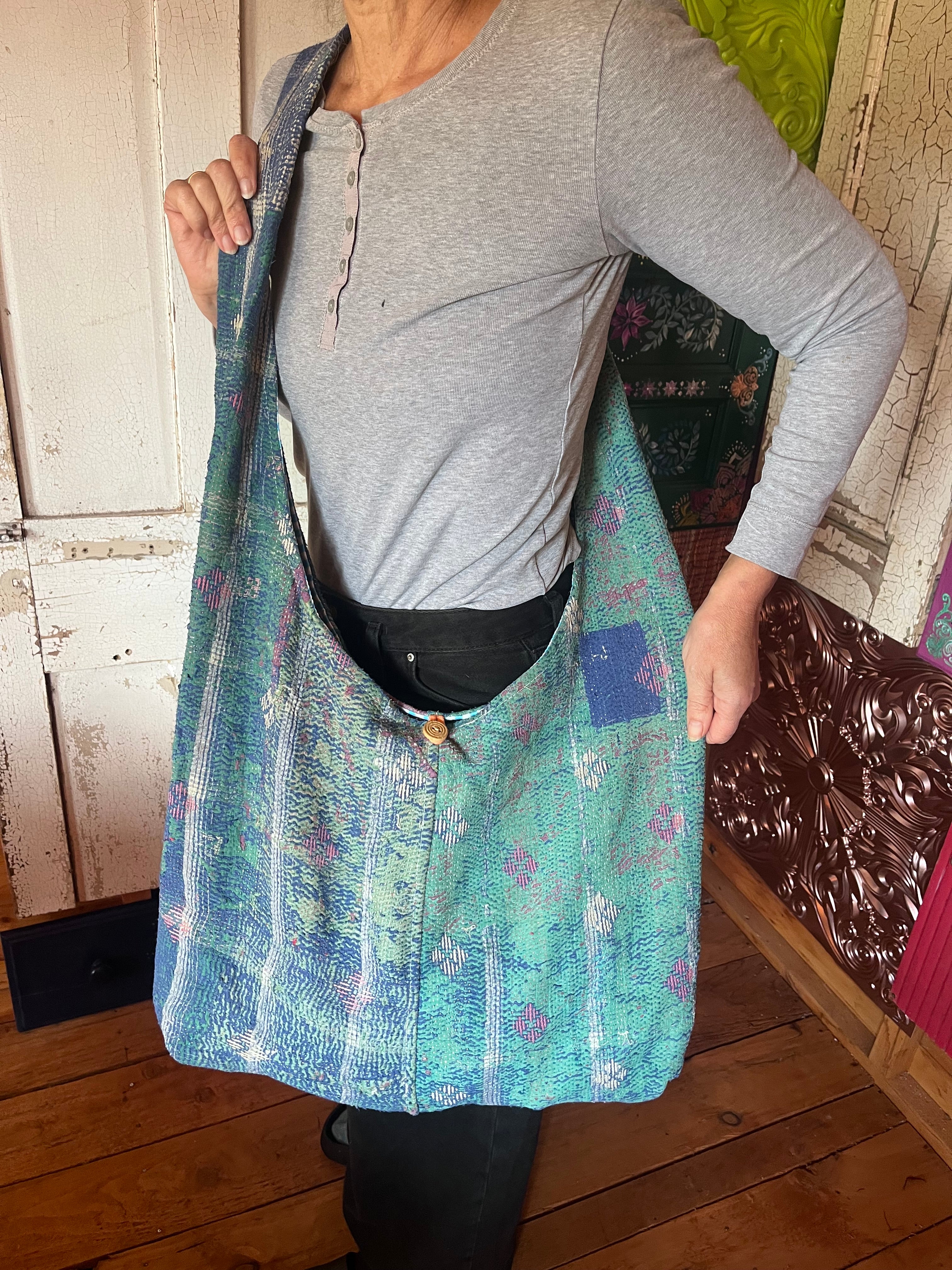 Kantha Crossbody Weekend Bag