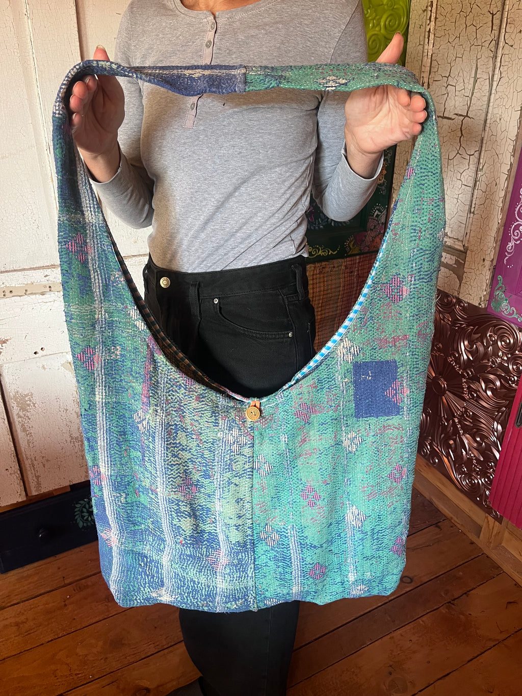 Kantha Crossbody Weekend Bag