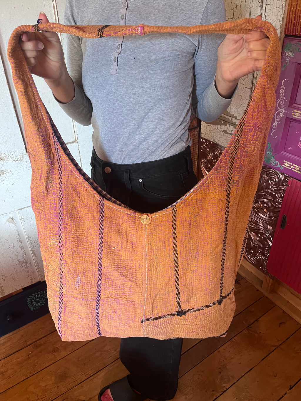 Kantha Crossbody Weekend Bag