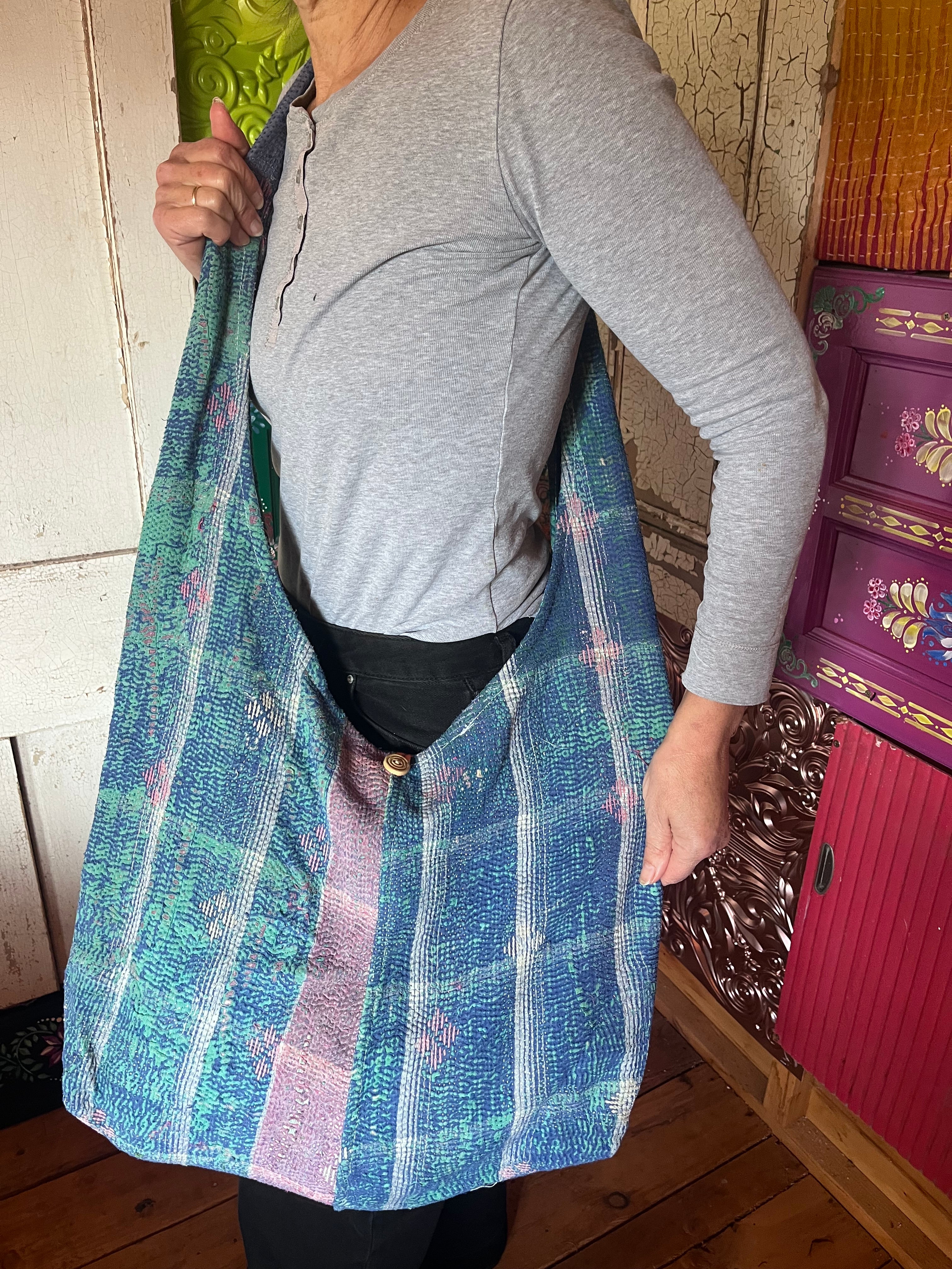 Kantha Crossbody Weekend Bag