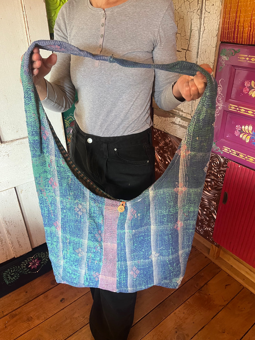 Kantha Crossbody Weekend Bag