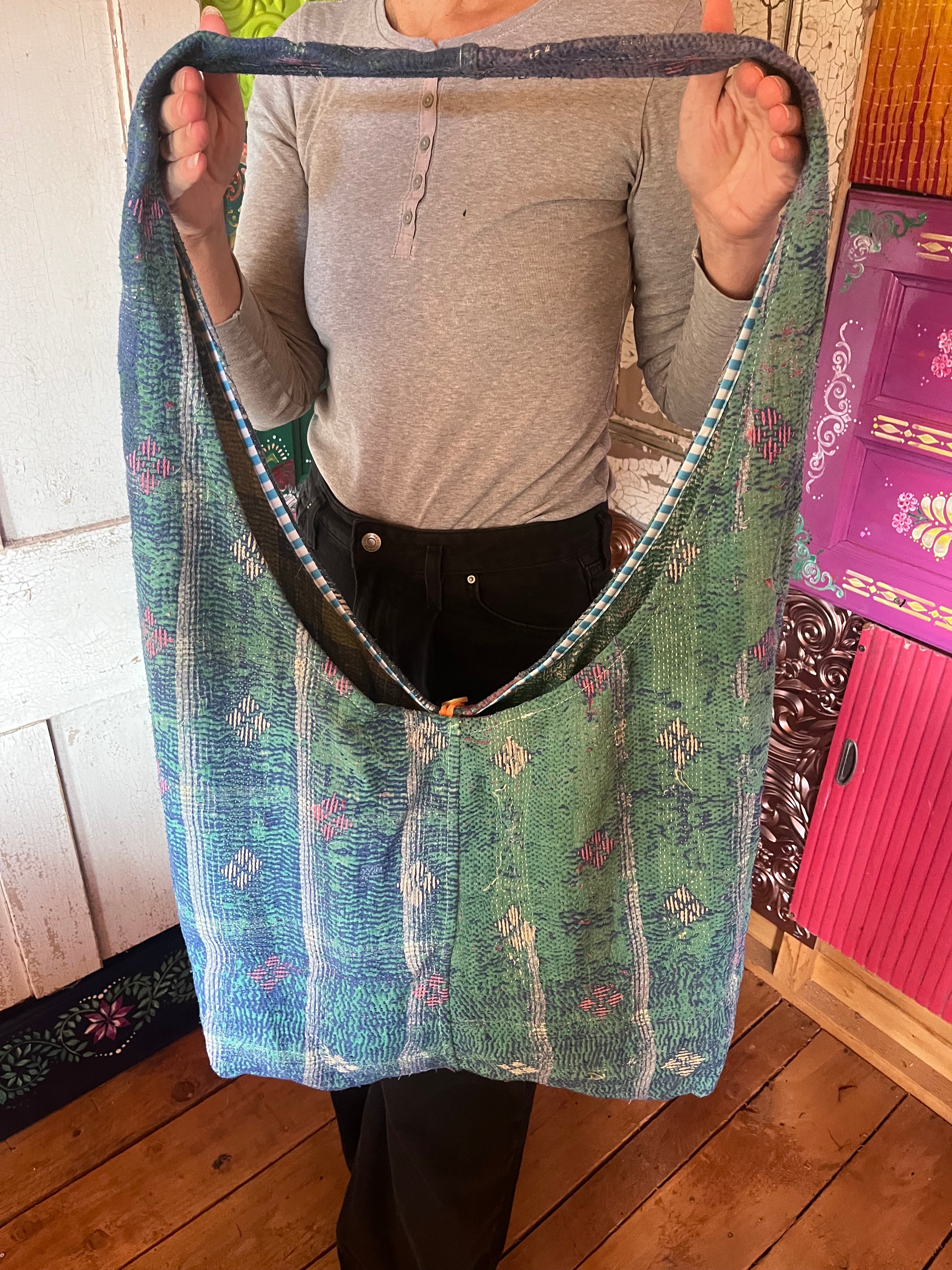 Kantha Crossbody Weekend Bag