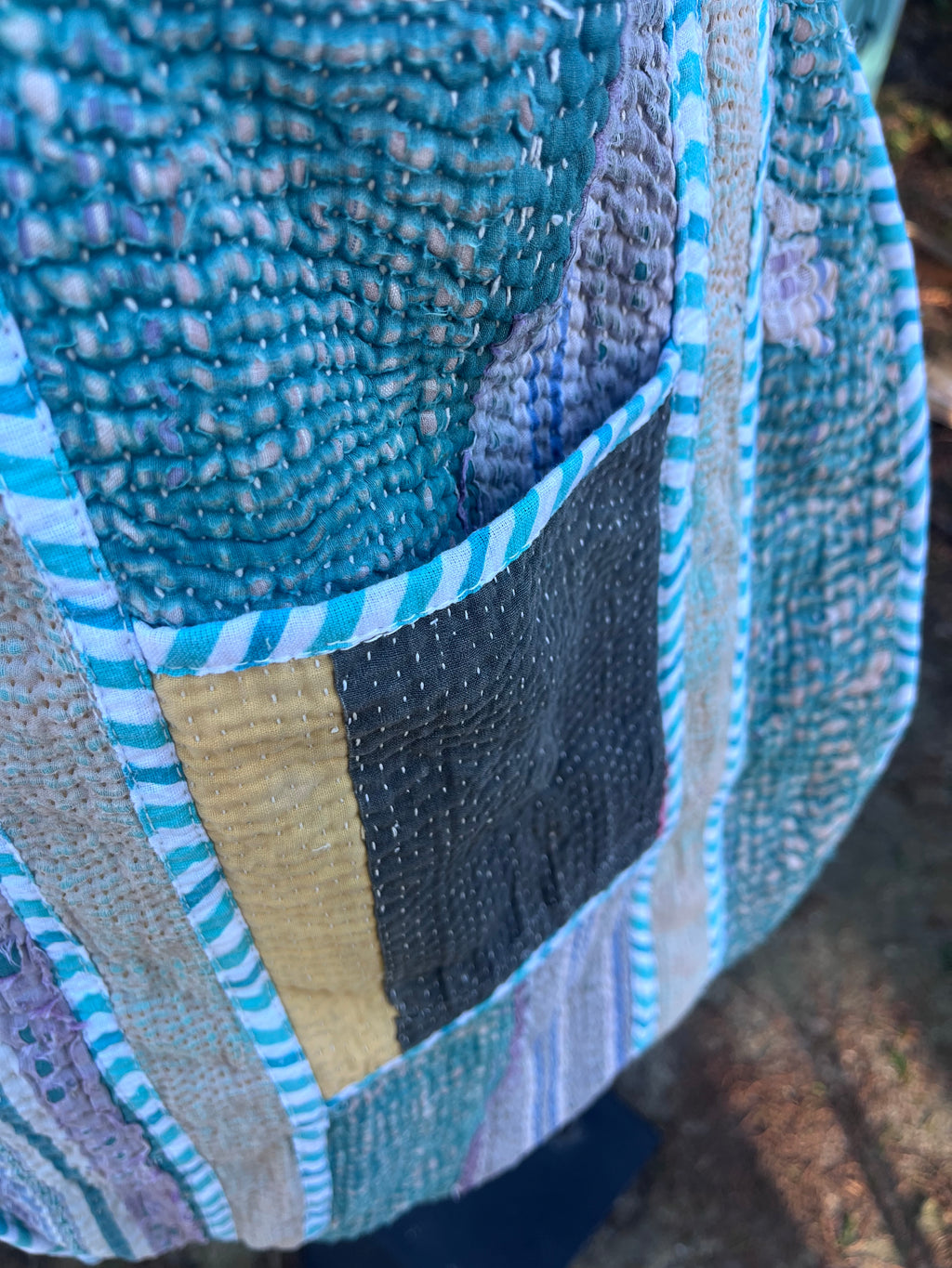Kantha Trimmes Tote Bag