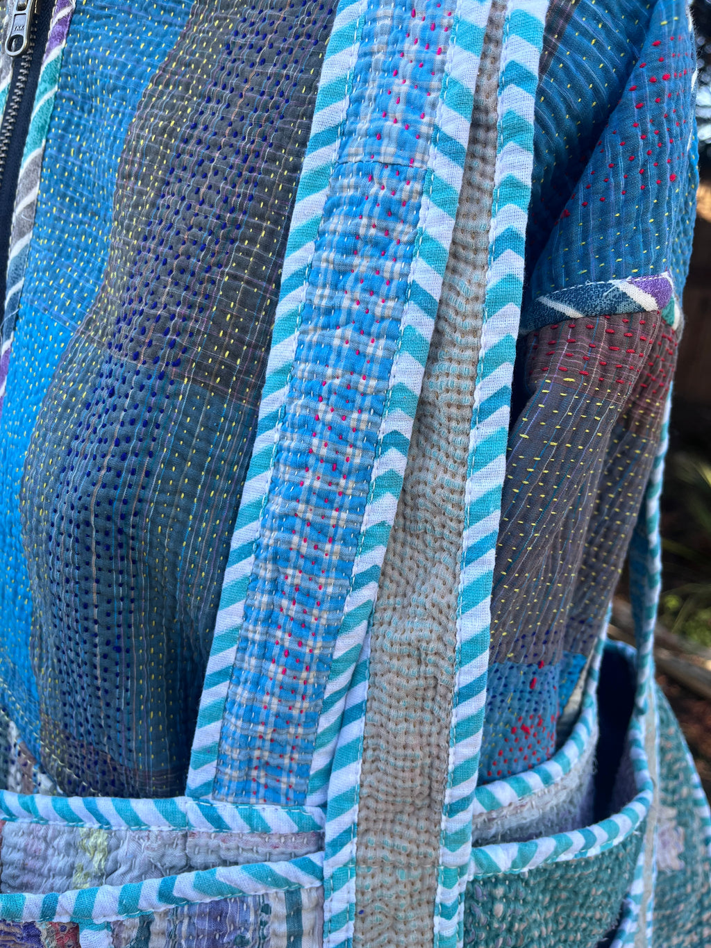 Kantha Trimmes Tote Bag