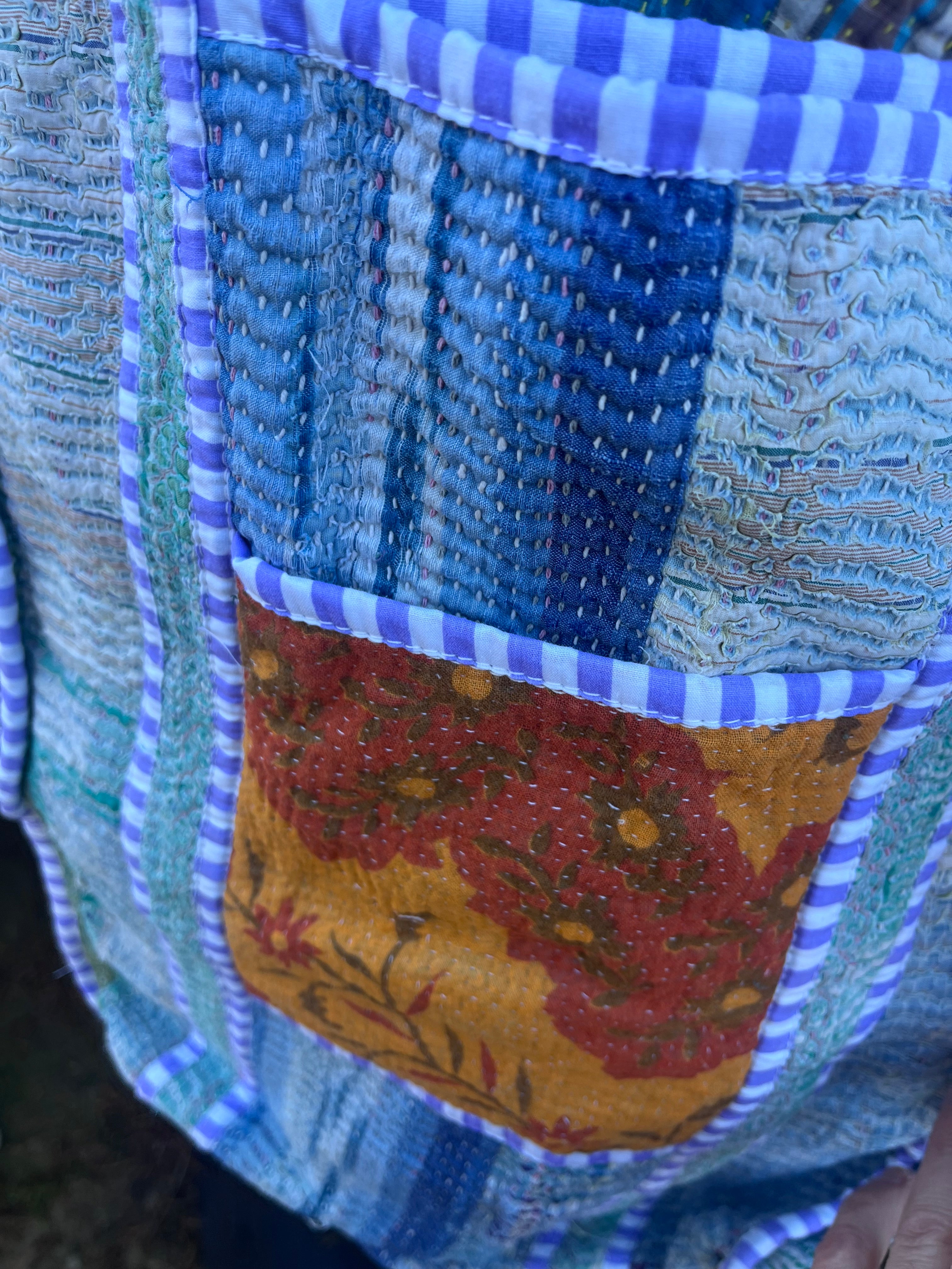 Kantha Trimmed Tote Bag