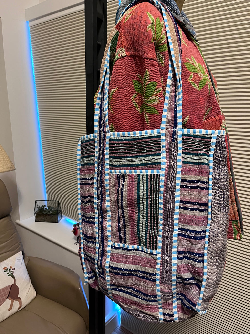 Kantha Trimmed Tote Bag