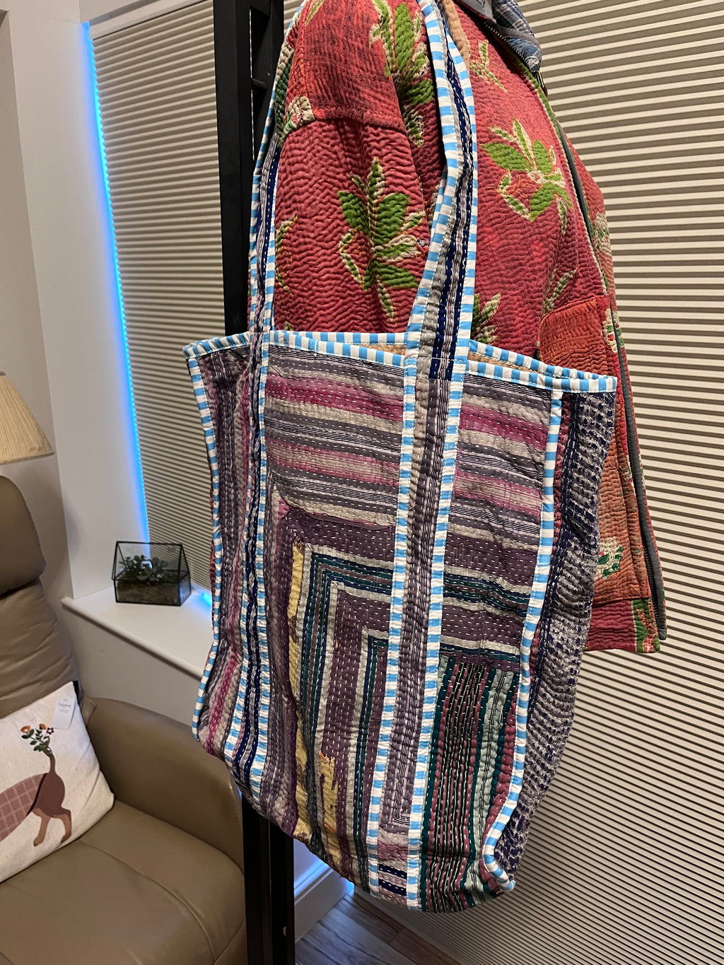 Kantha Trimmed Tote Bag