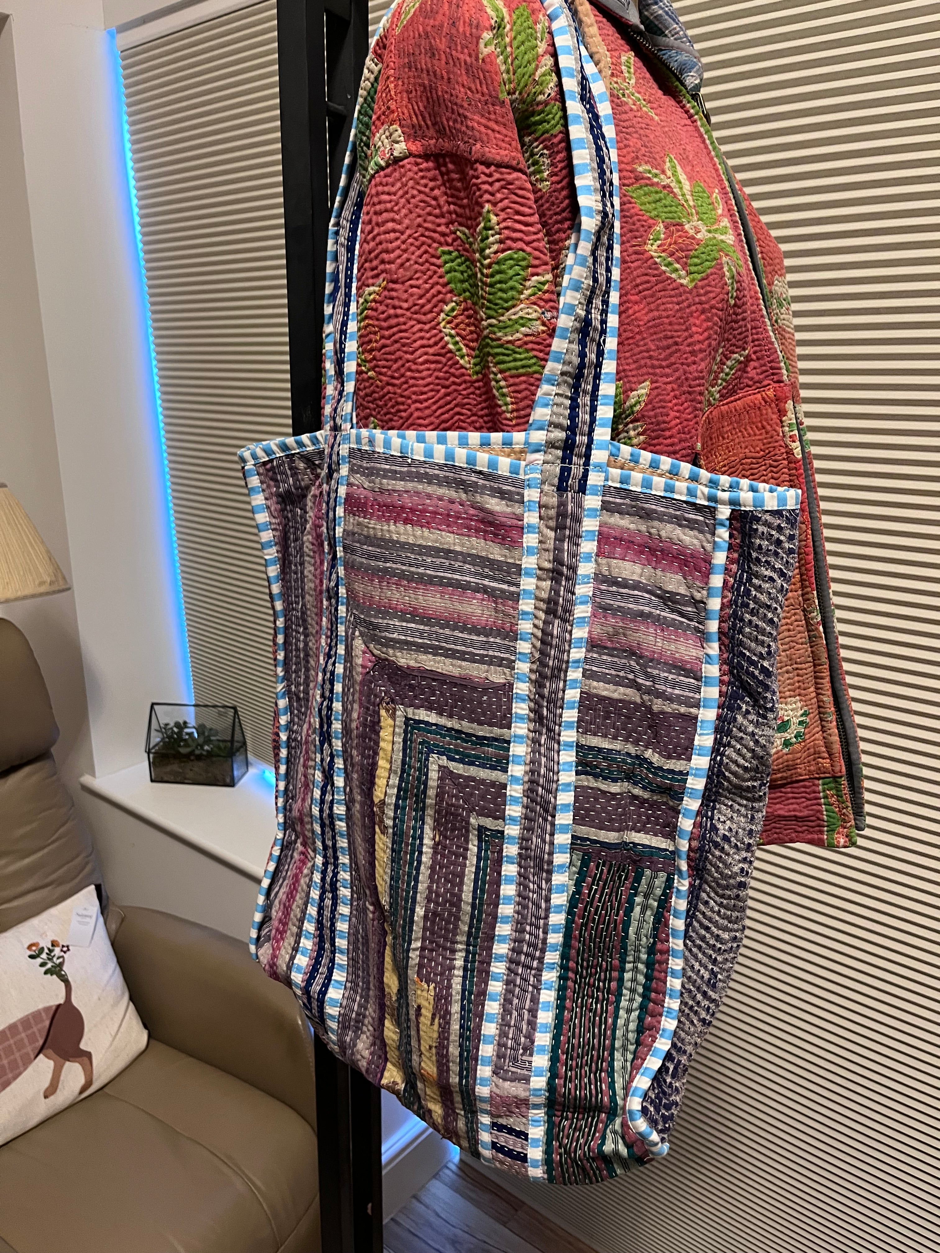 Kantha Trimmed Tote Bag