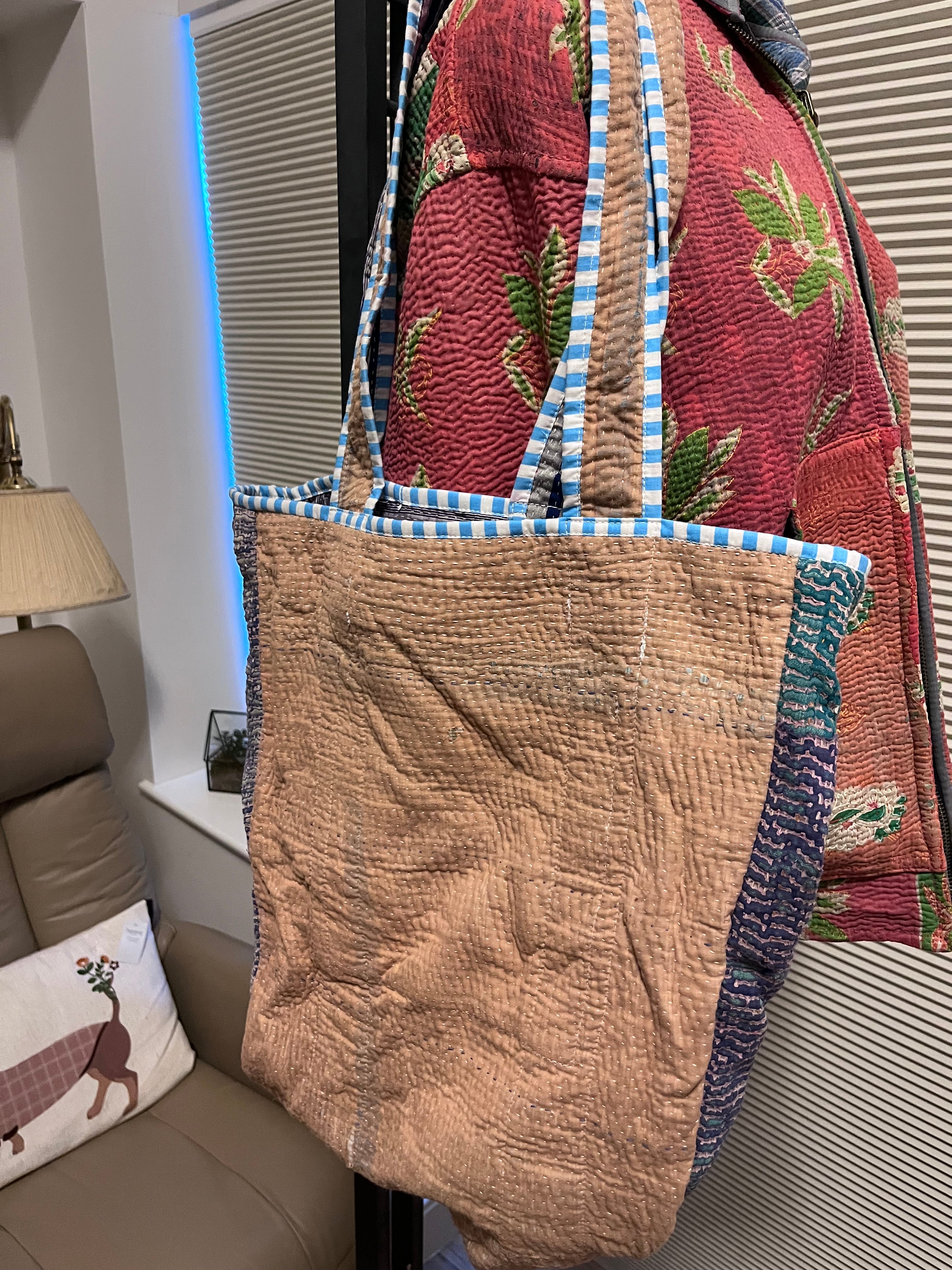Kantha Trimmed Tote Bag
