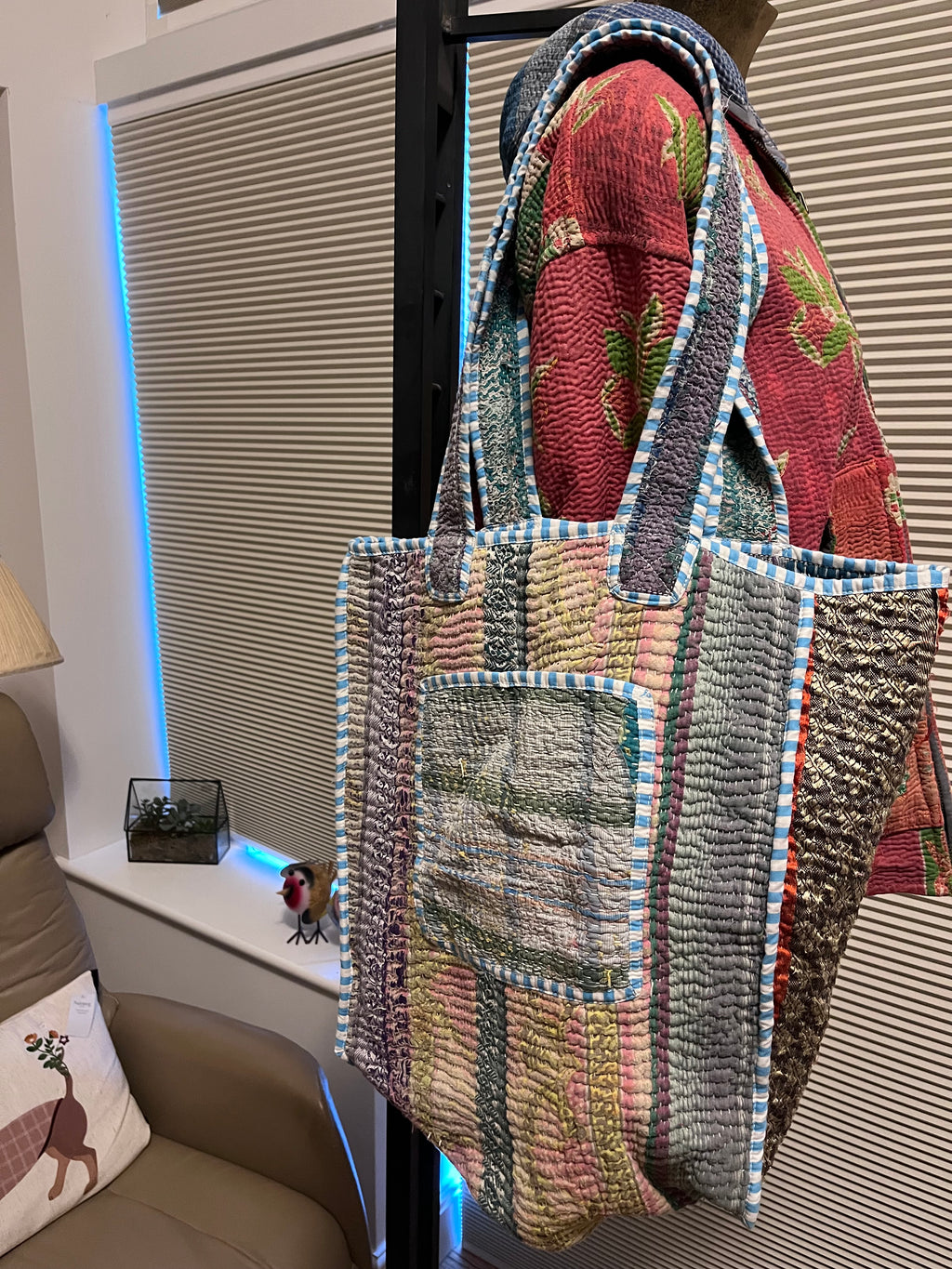 Kantha Trimmed Tote Bag