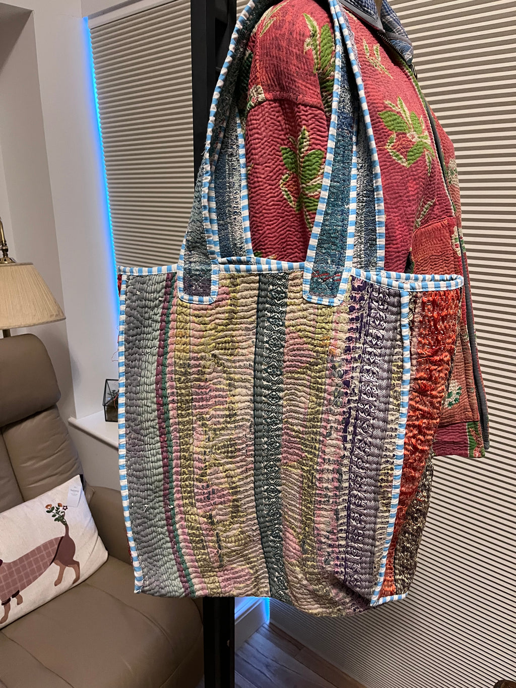 Kantha Trimmed Tote Bag