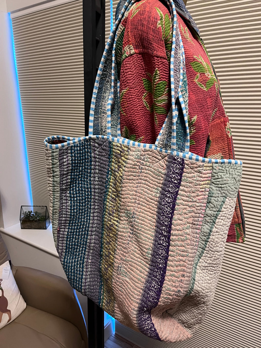 Kantha Trimmed Tote Bag