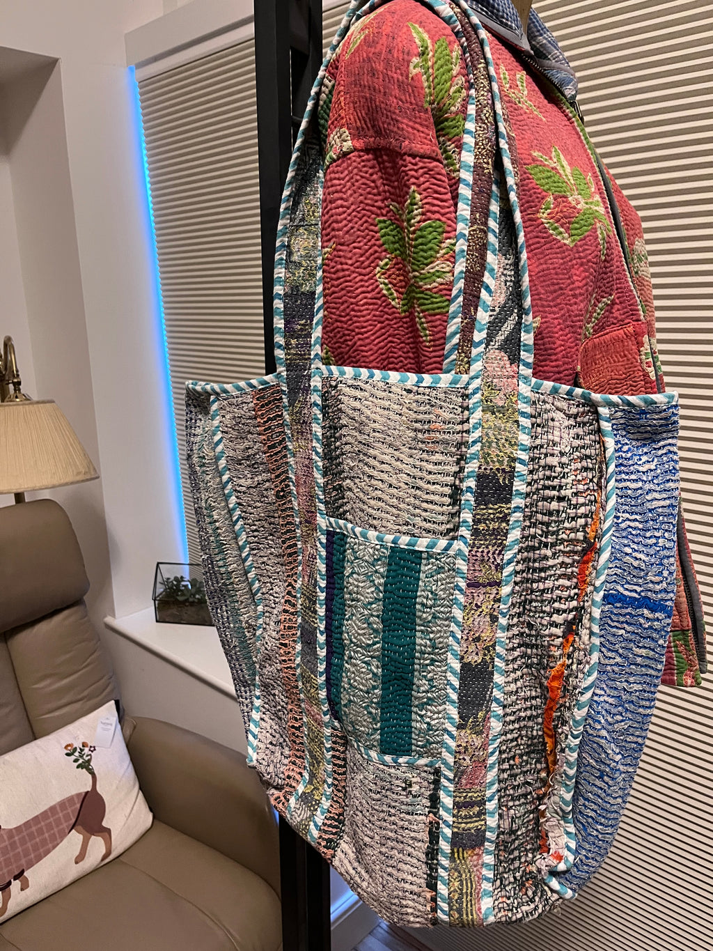 Kantha Trimmed Tote Bag