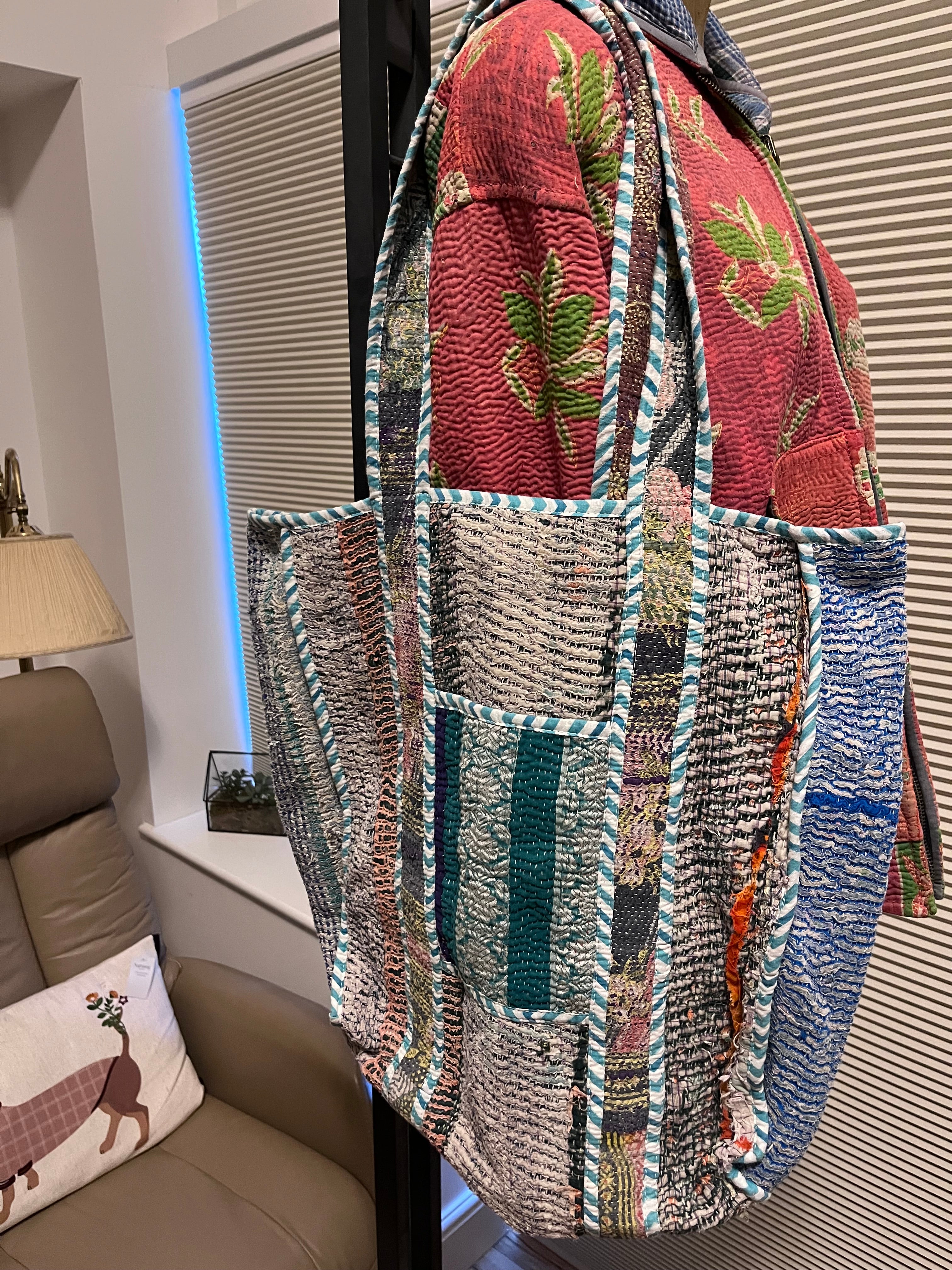 Kantha Trimmed Tote Bag