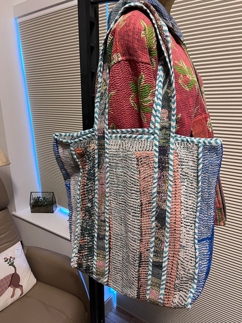 Kantha Trimmed Tote Bag