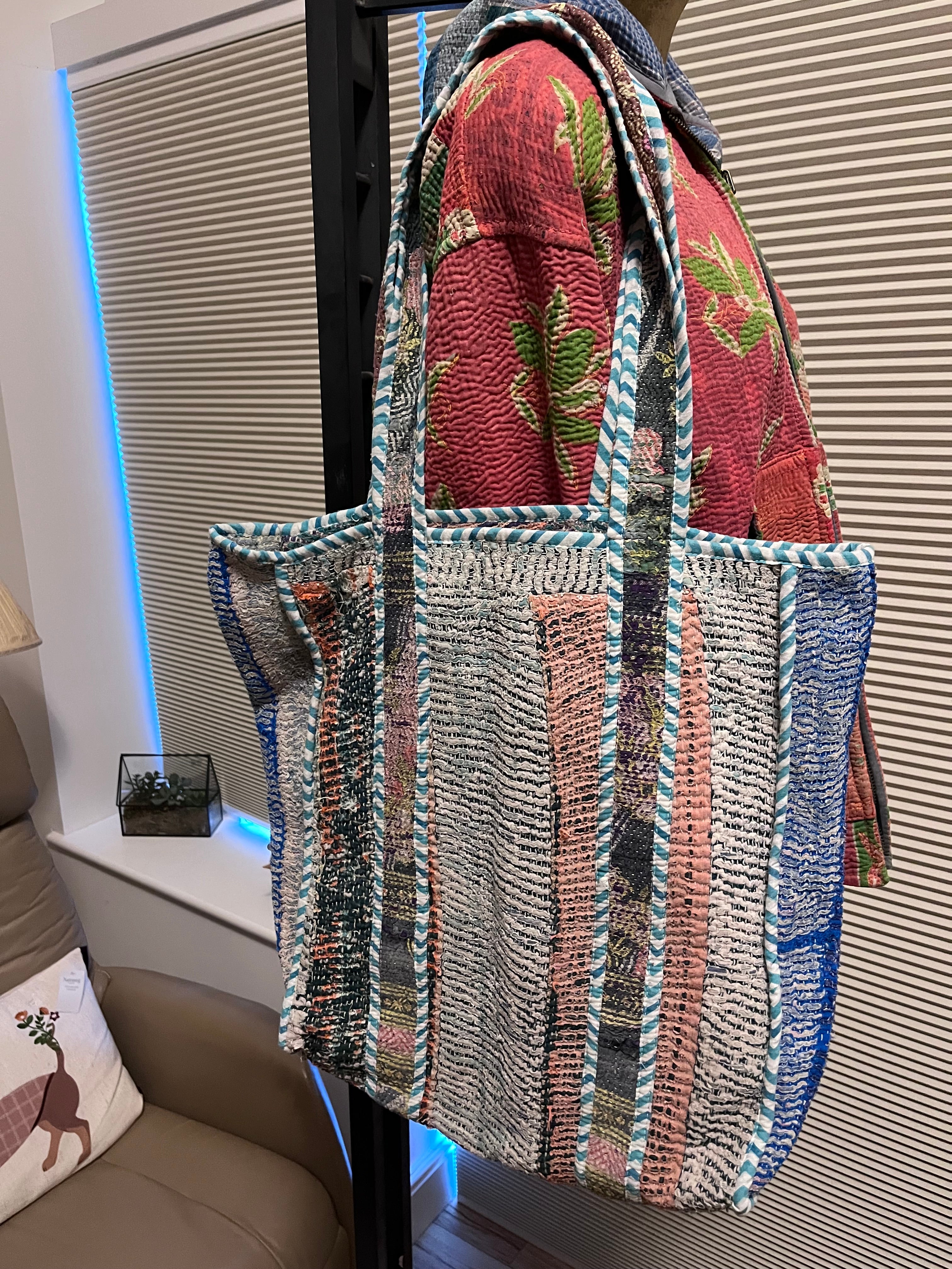 Kantha Trimmed Tote Bag