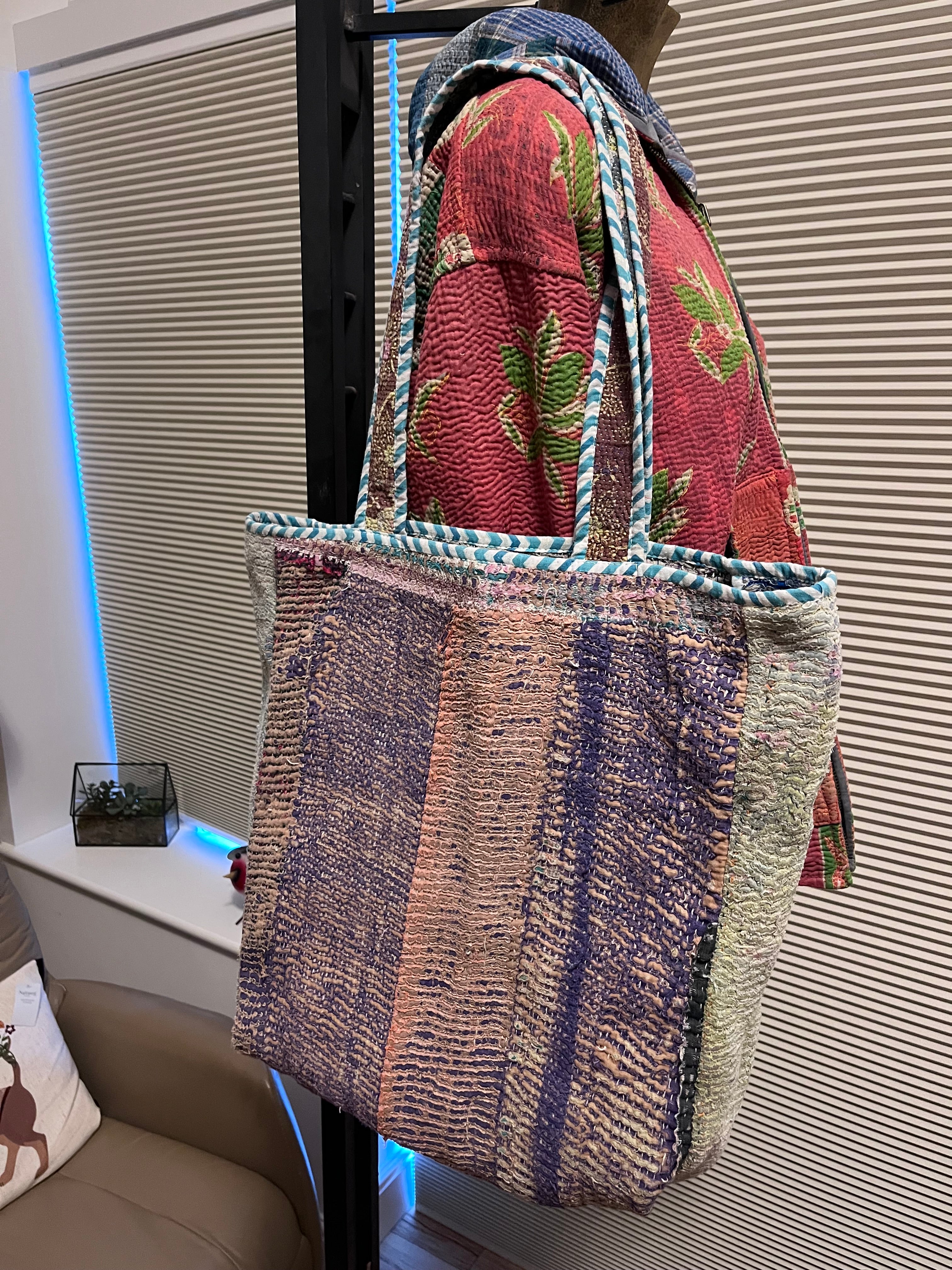 Kantha Trimmed Tote Bag
