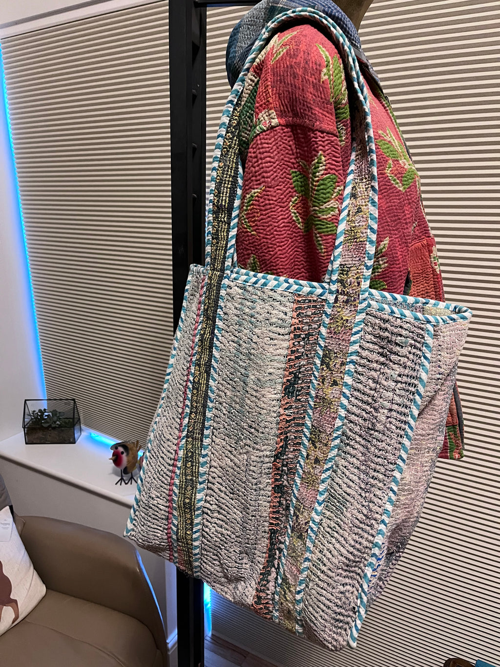 Kantha Trimmed Tote Bag