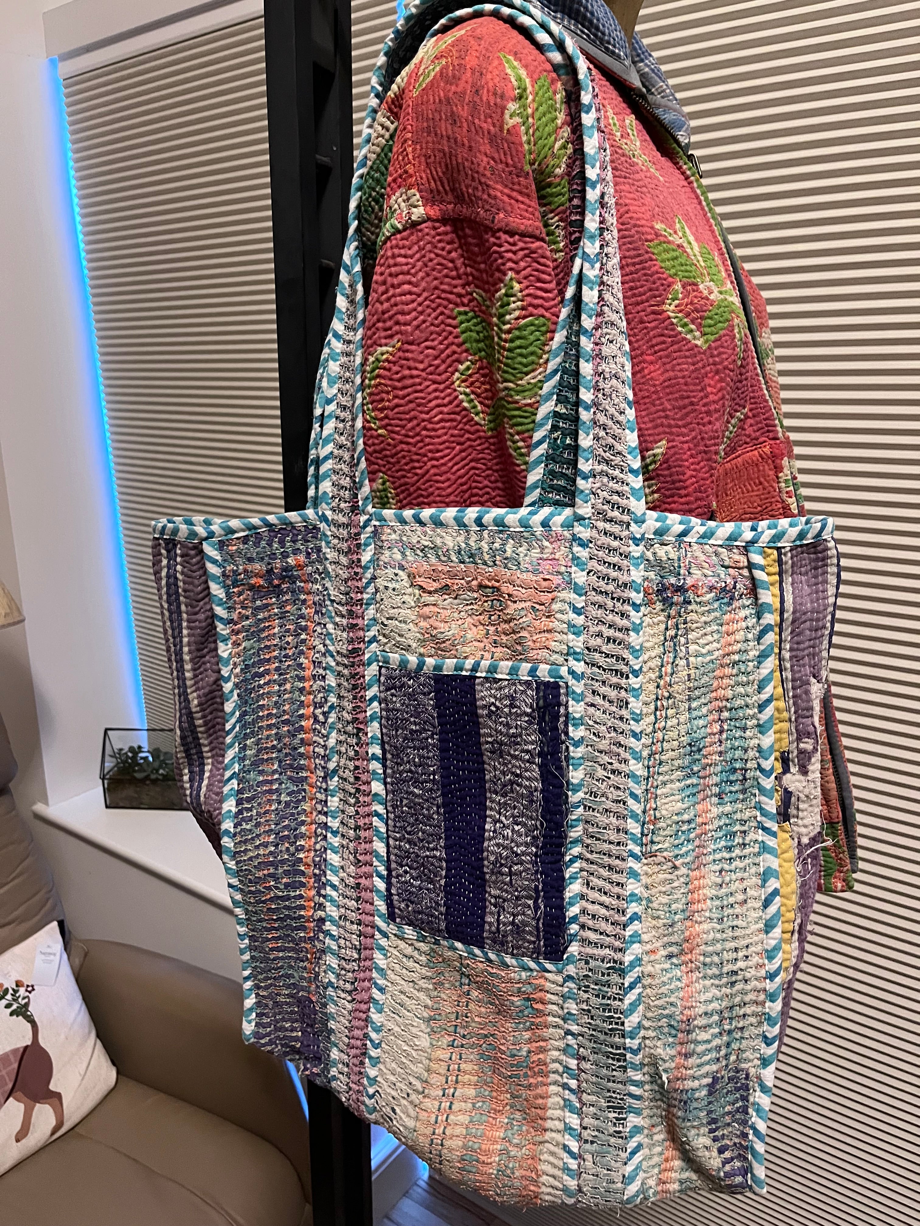 Kantha Trimmed Tote Bag