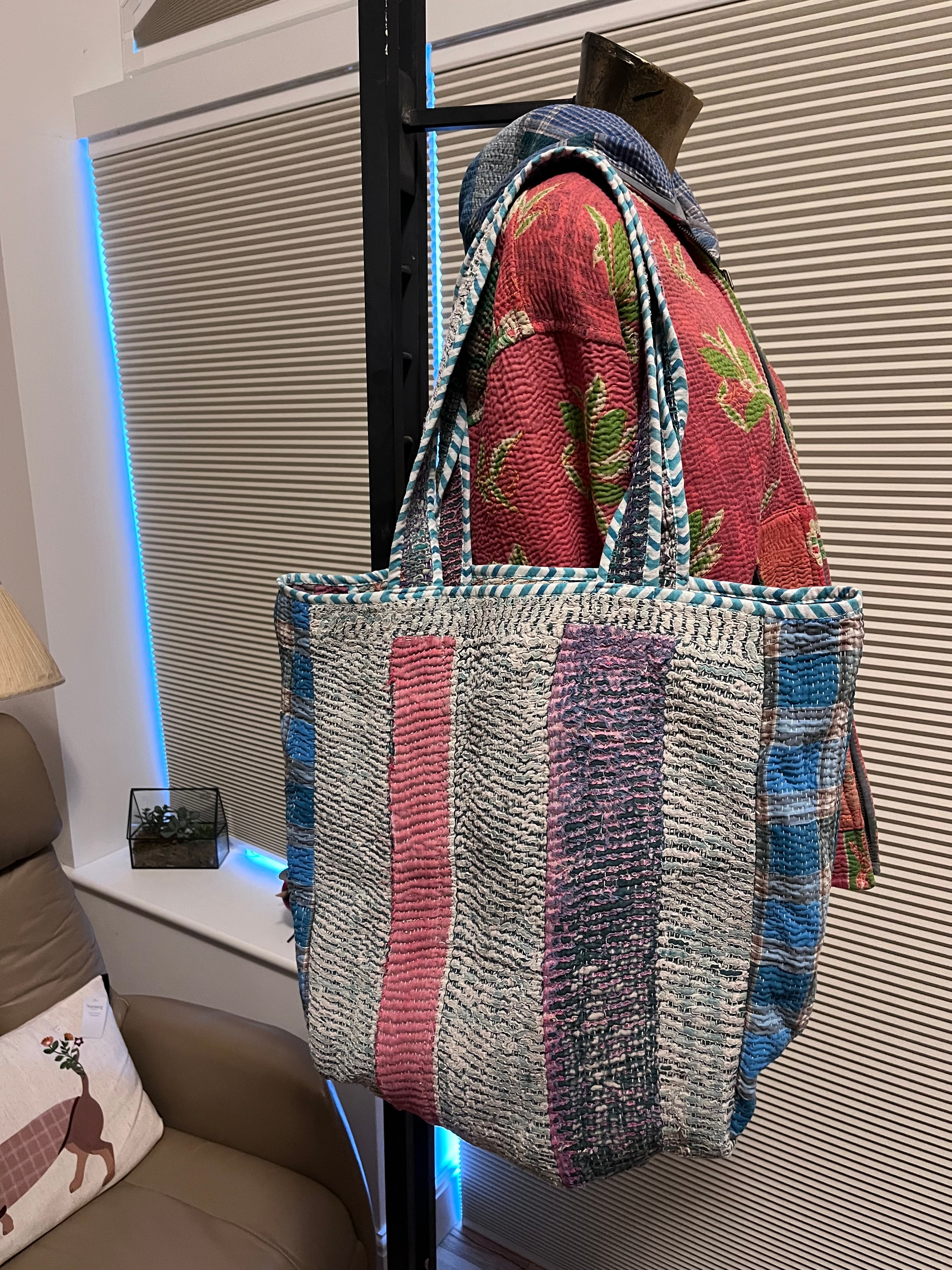 Kantha Trimmed Tote Bag