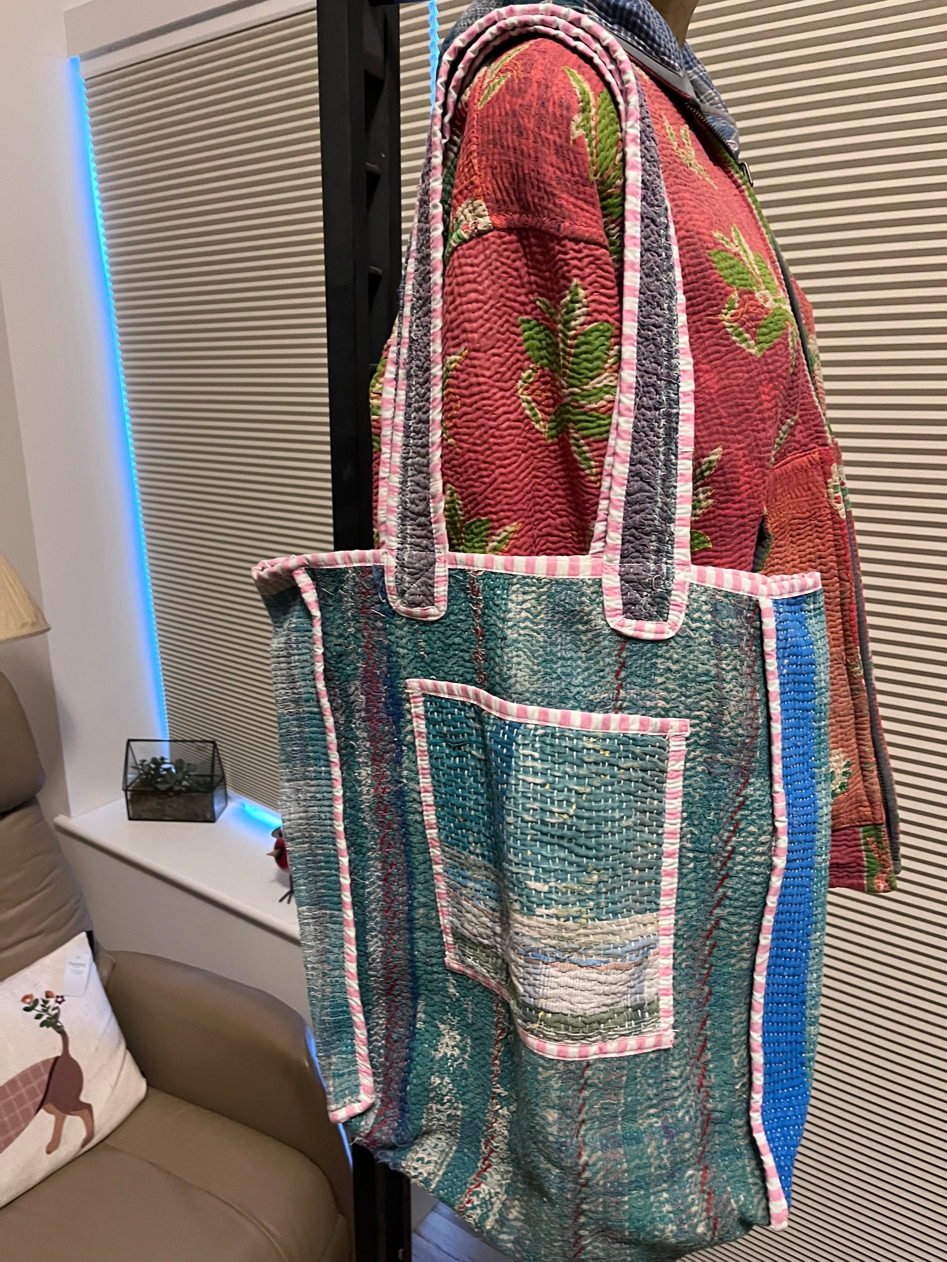 Kantha Trimmed Tote Bag