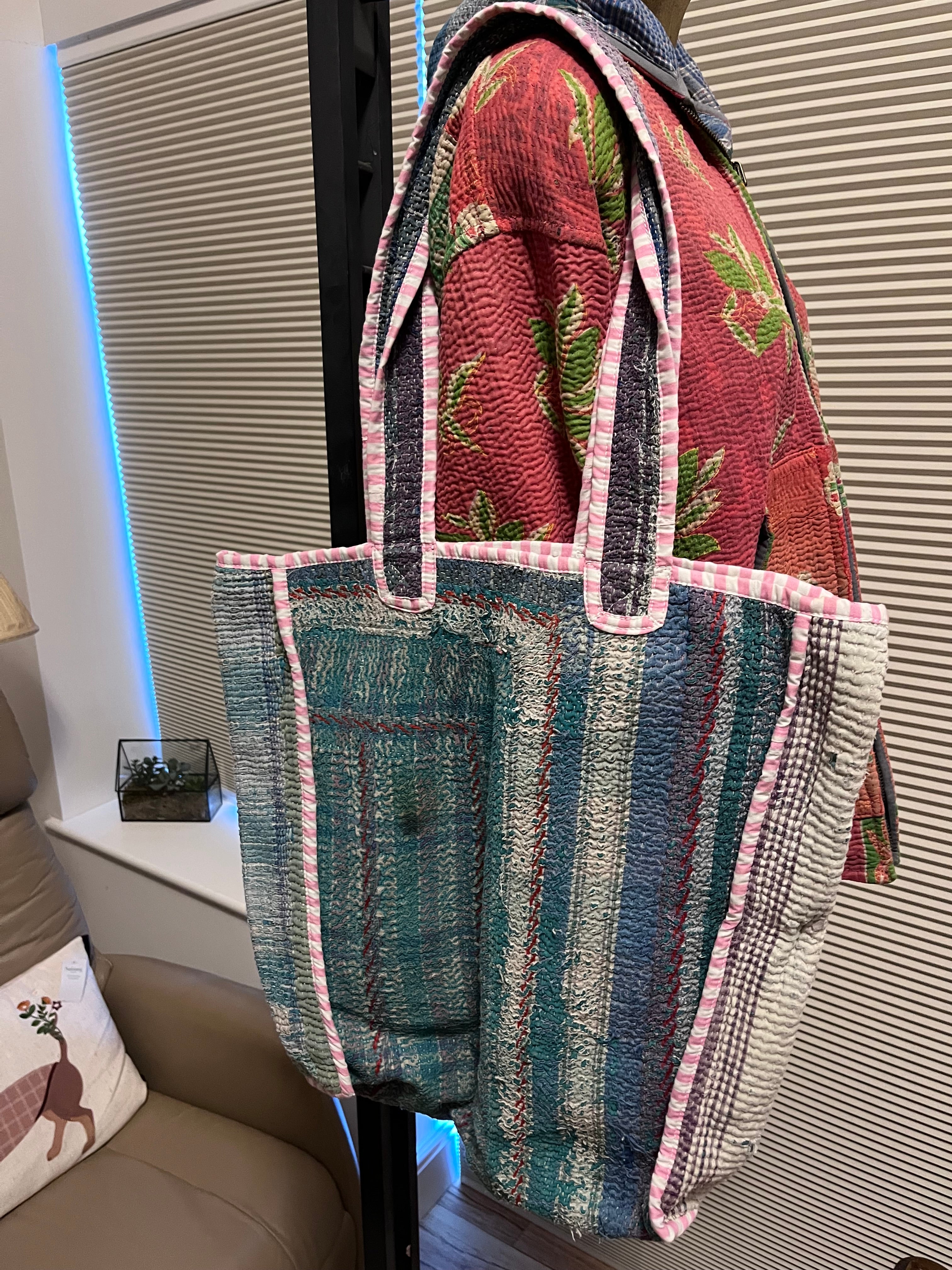 Kantha Trimmed Tote Bag