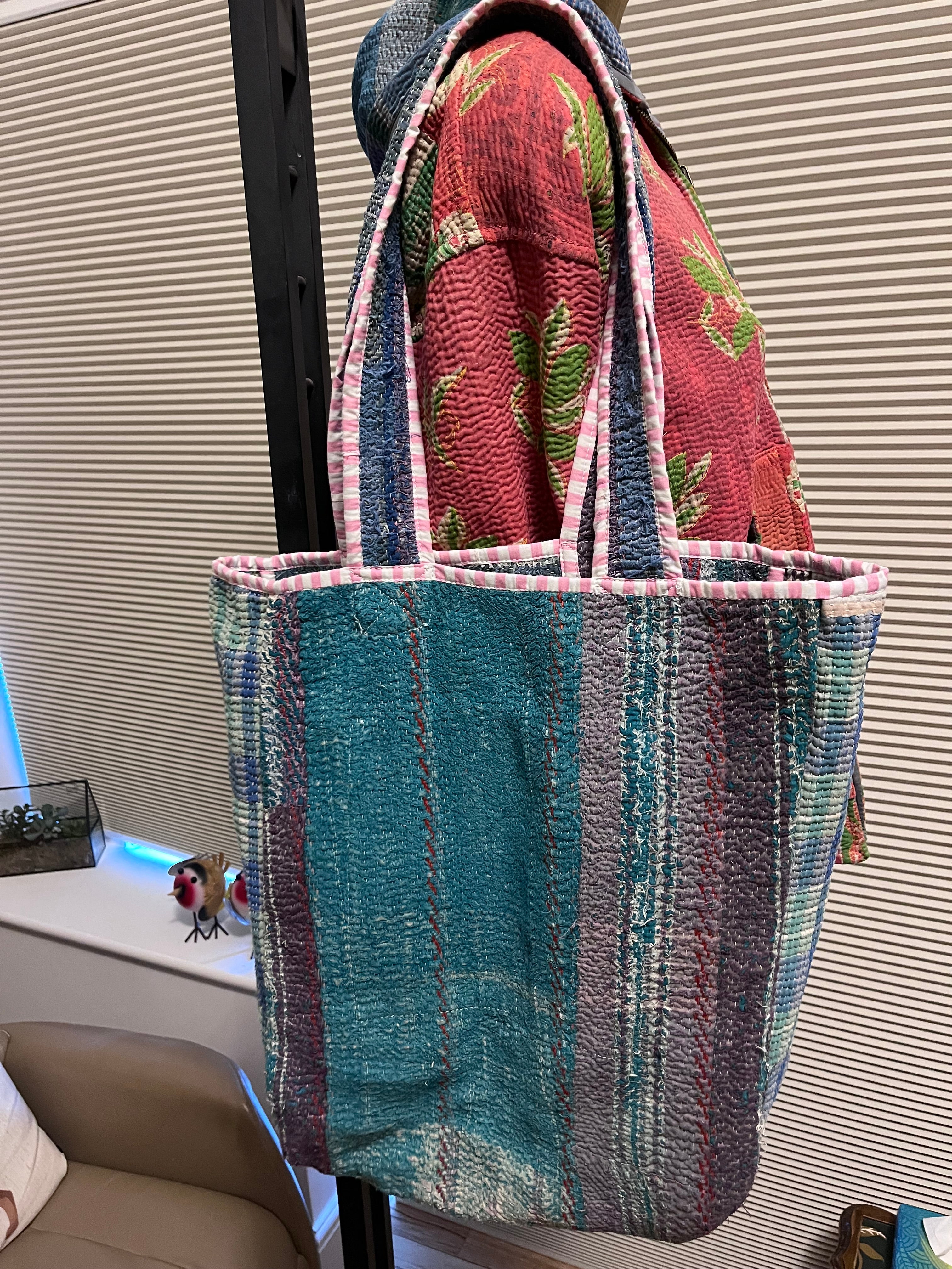Kantha Trimmed Tote Bag