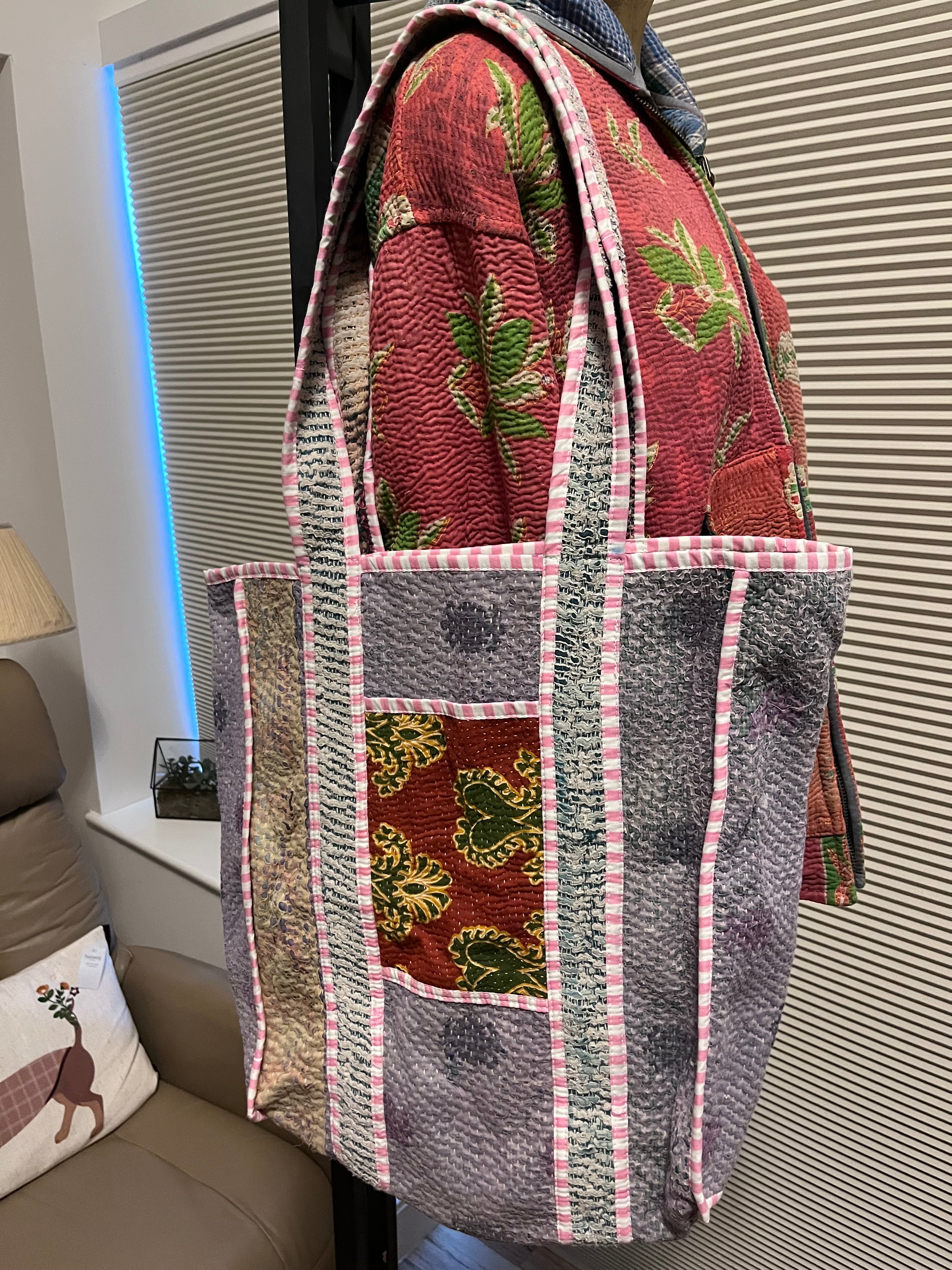 Kantha Trimmed Tote Bag