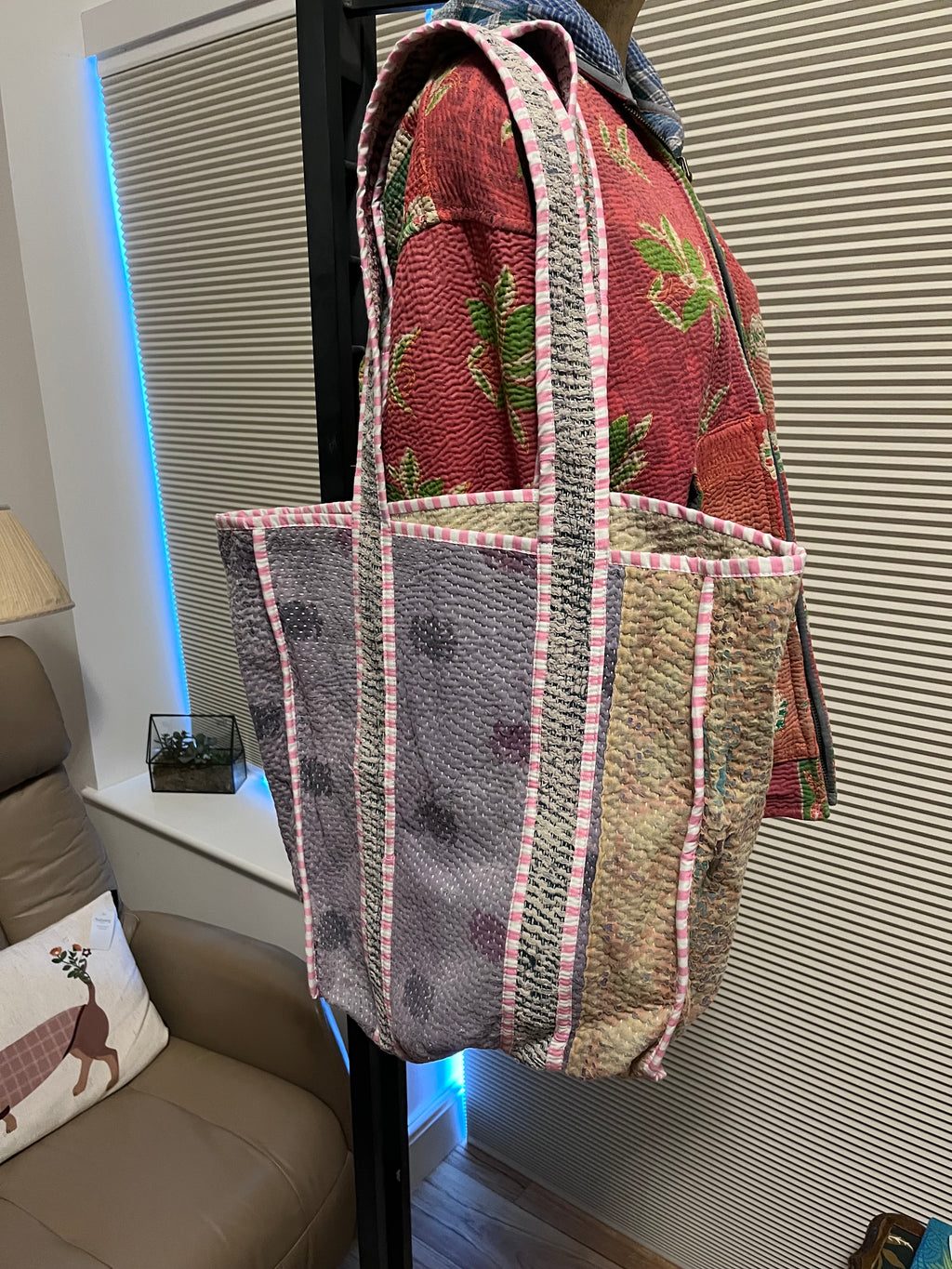 Kantha Trimmed Tote Bag