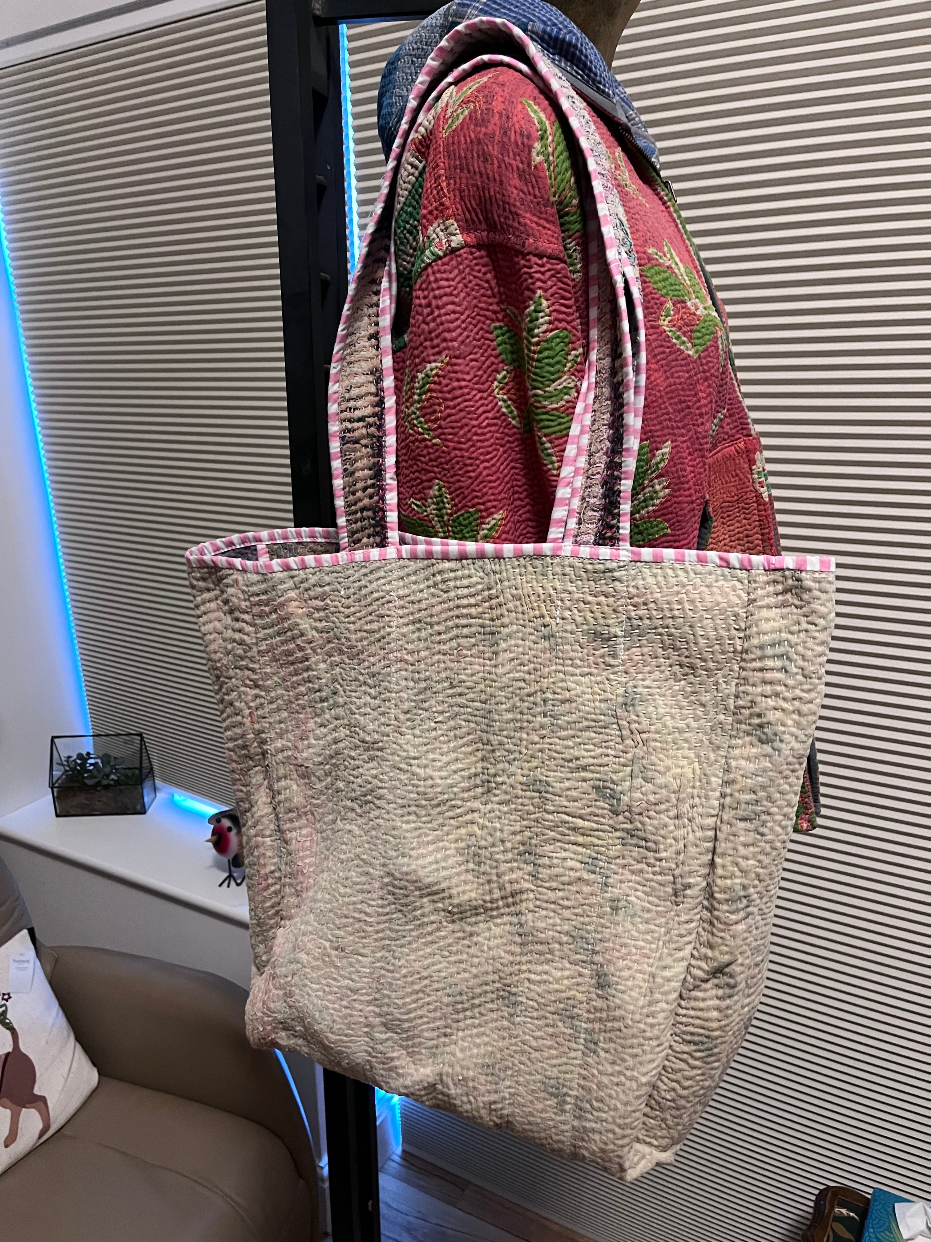 Kantha Trimmed Tote Bag