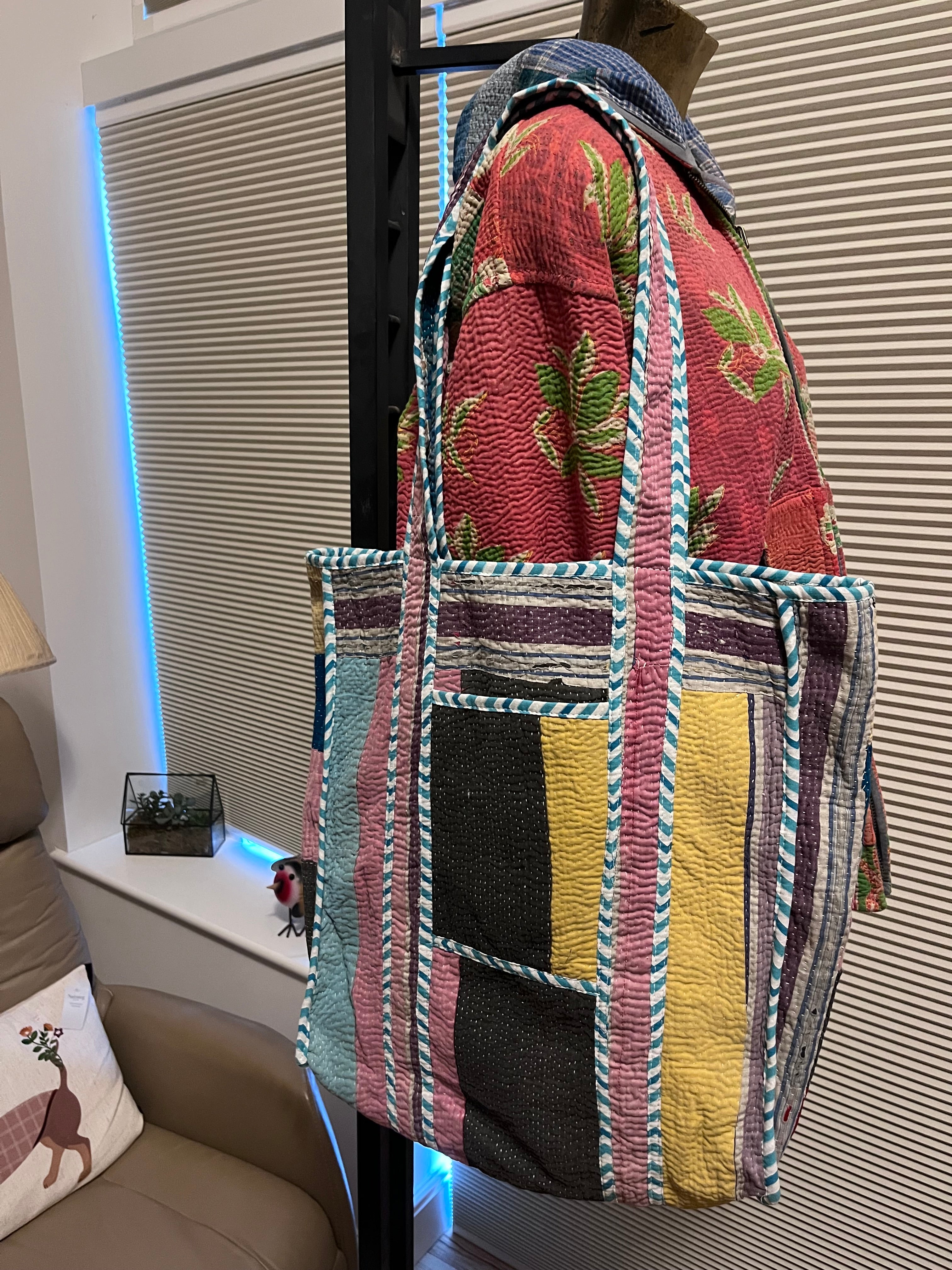 Kantha Trimmed Tote Bag