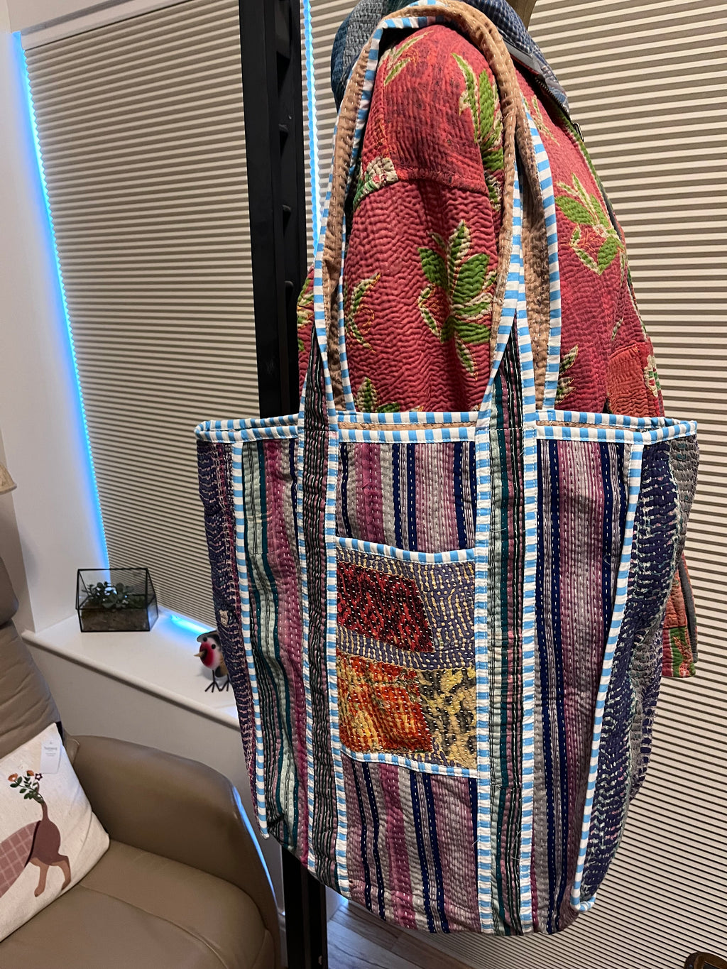 Kantha Trimmed Tote Bag