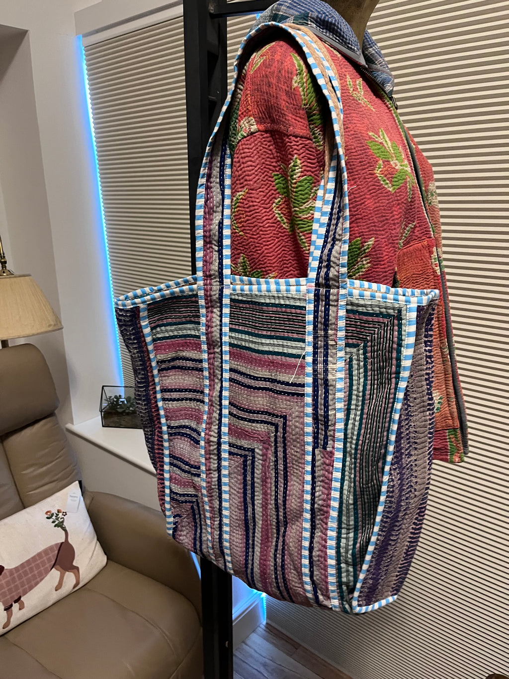 Kantha Trimmed Tote Bag