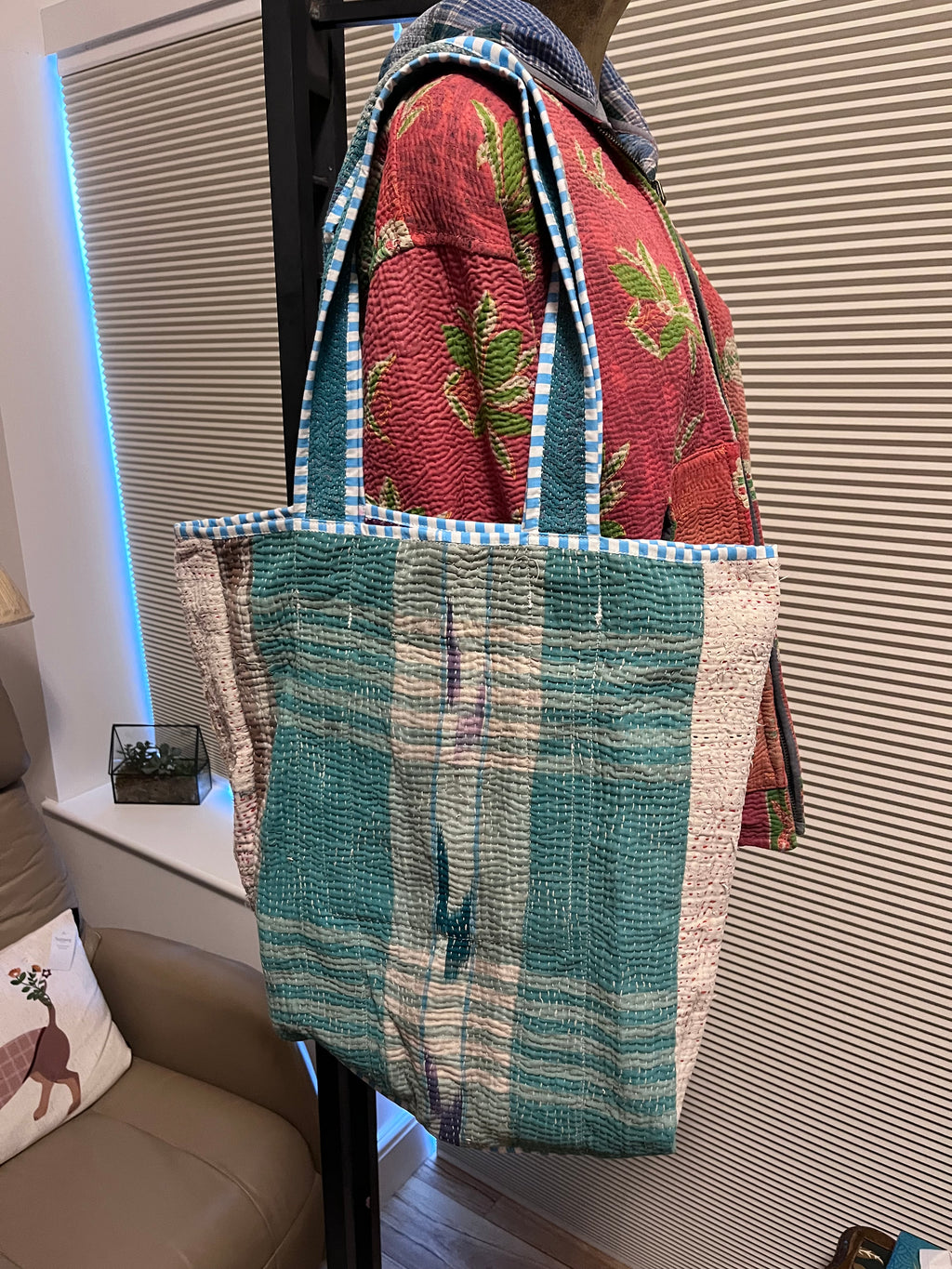 Kantha Trimmed Tote Bag