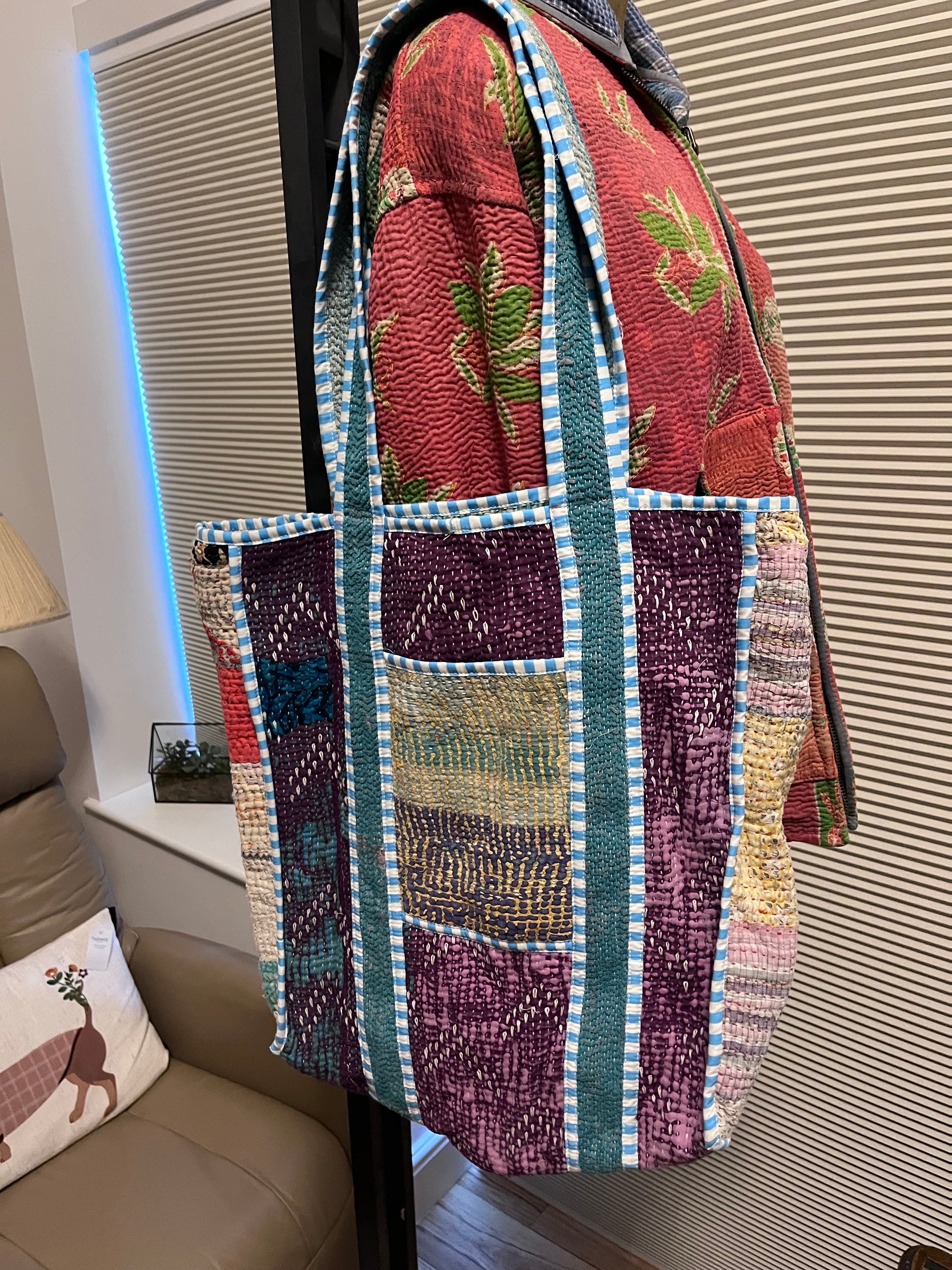 Kantha Trimmed Tote Bag