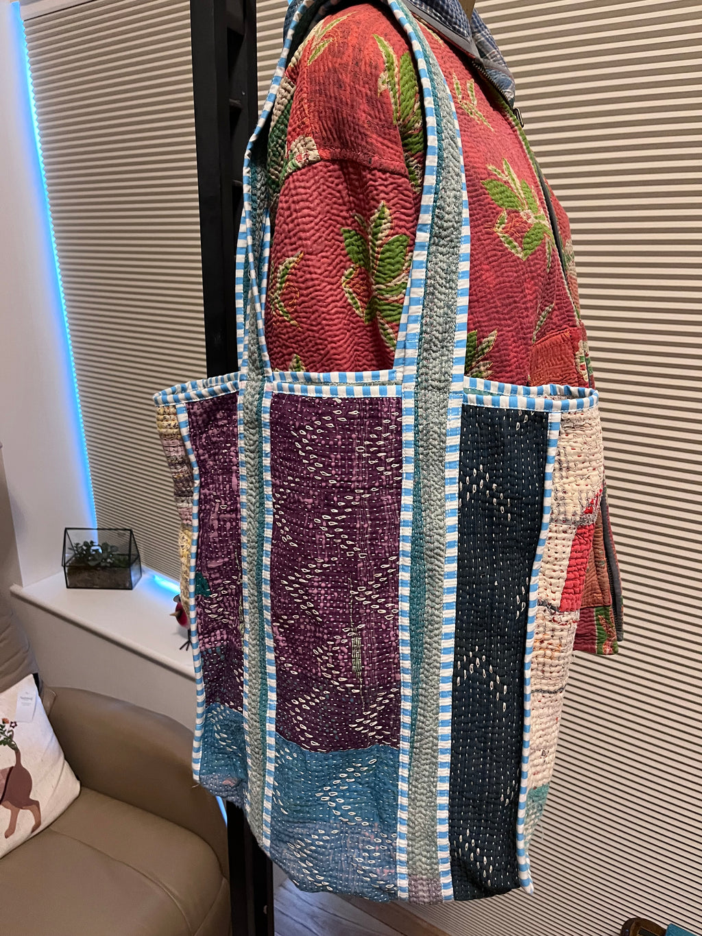 Kantha Trimmed Tote Bag