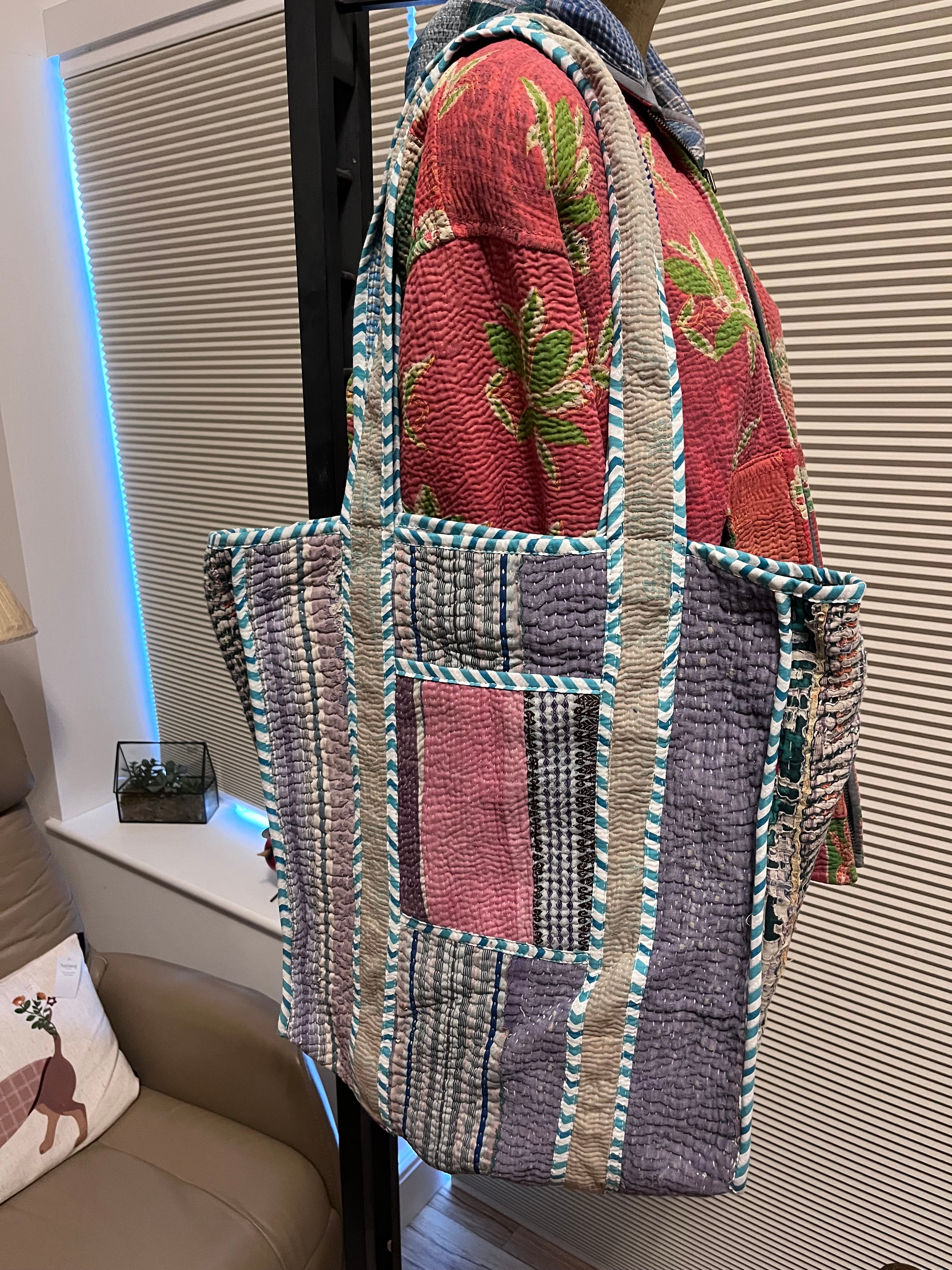 Kantha Trimmed Tote Bag