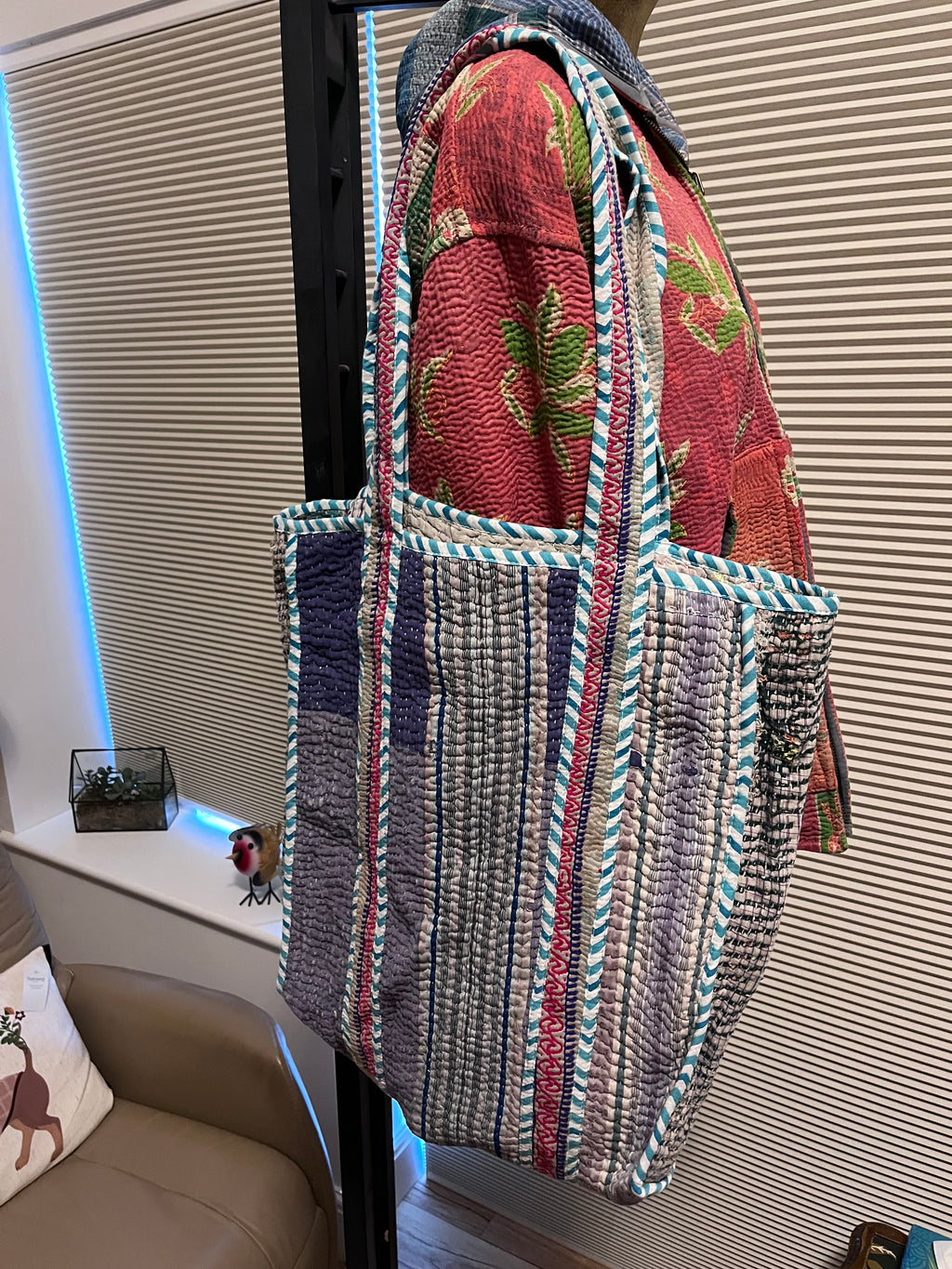 Kantha Trimmed Tote Bag