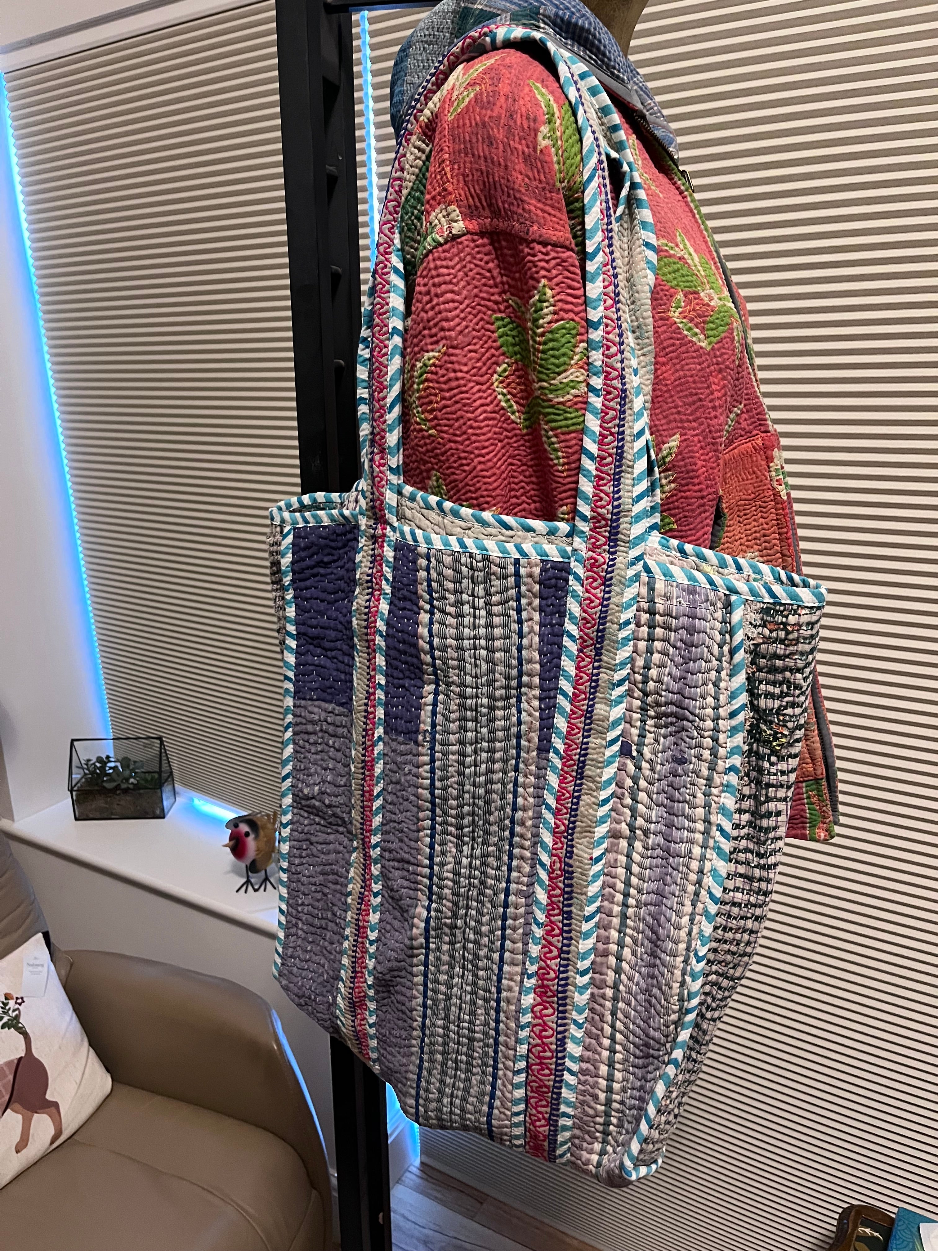 Kantha Trimmed Tote Bag